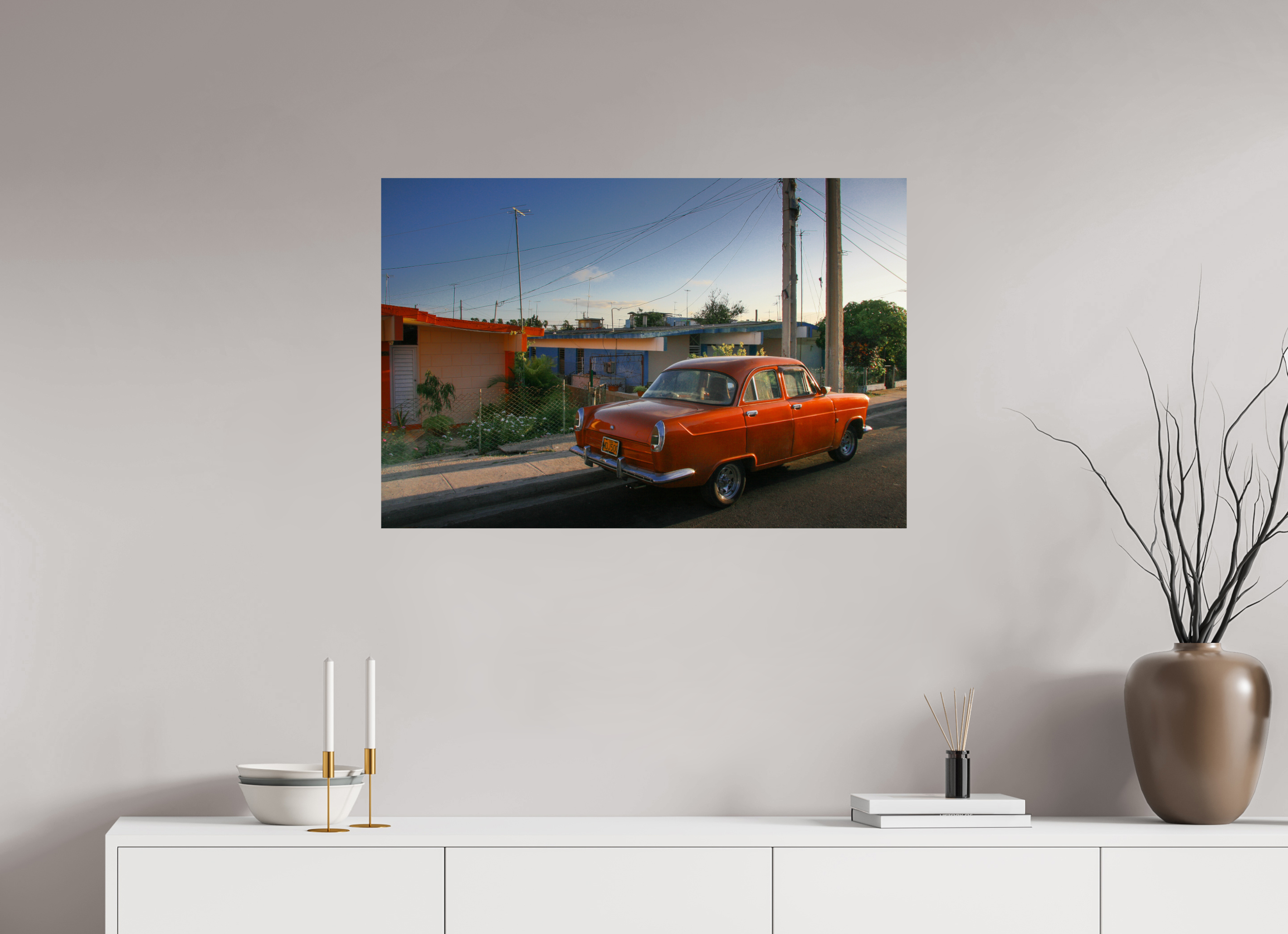 90 x 60 cm, ChromaLuxe HD Metal Print '56 Ford Consul