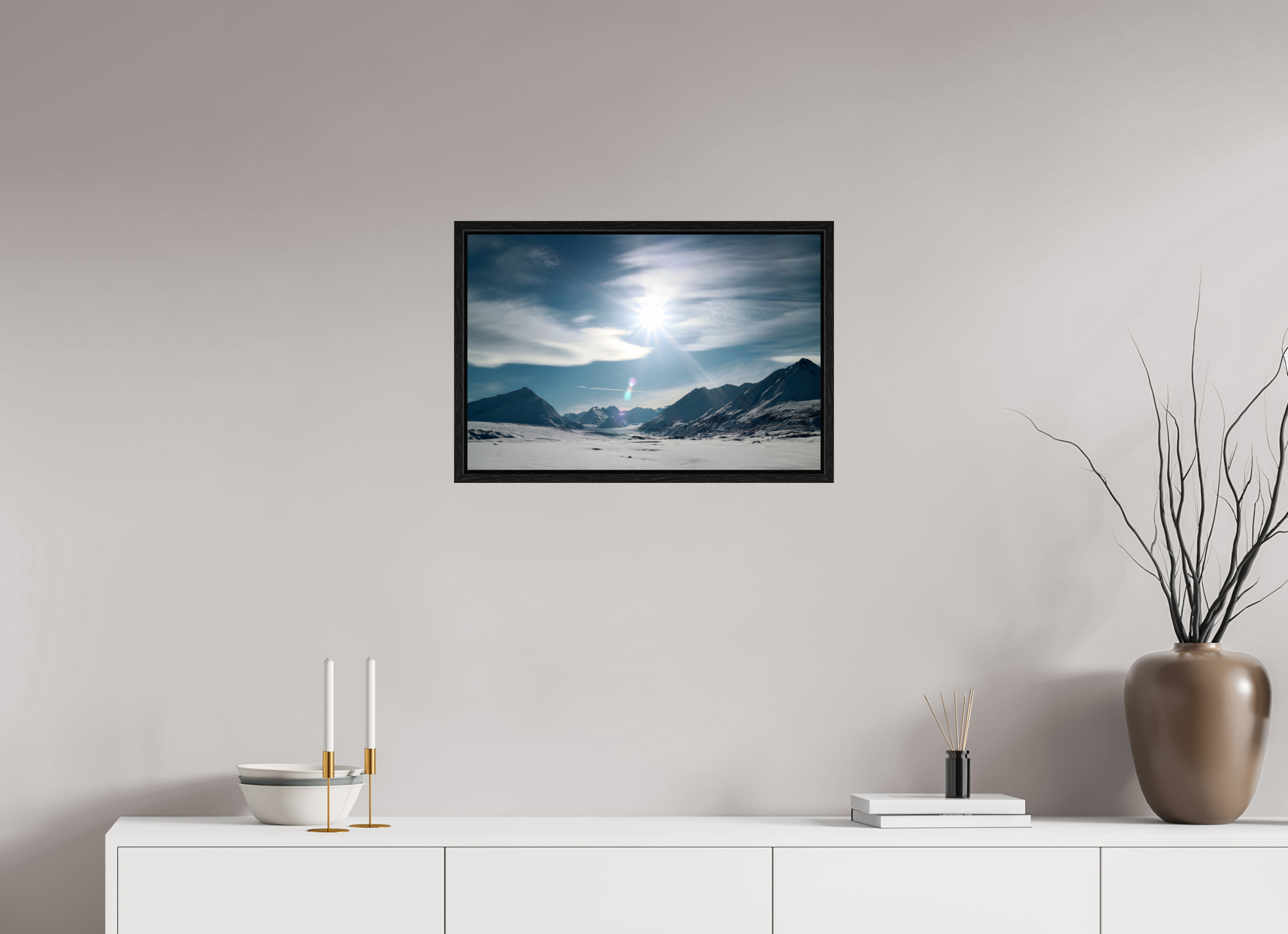 60 x 40 cm, Floater Frame Alaskan Mountain Pass