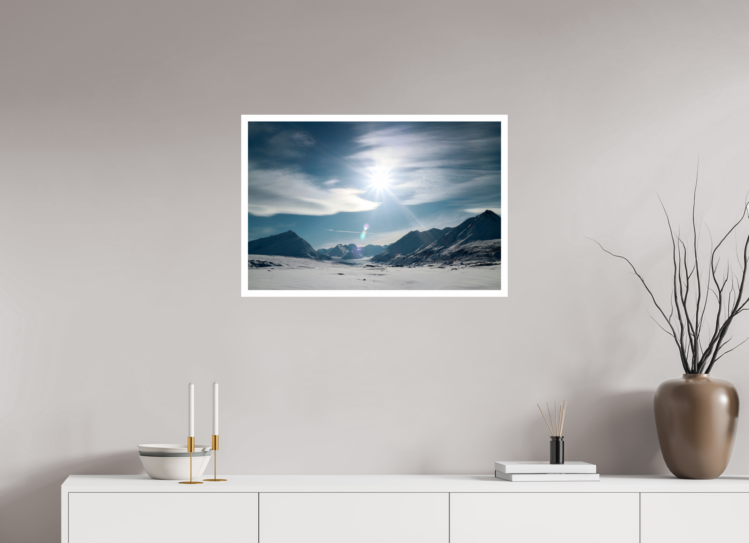 75 x 50 cm, Photo Print On Crystal DP II Alaskan Mountain Pass