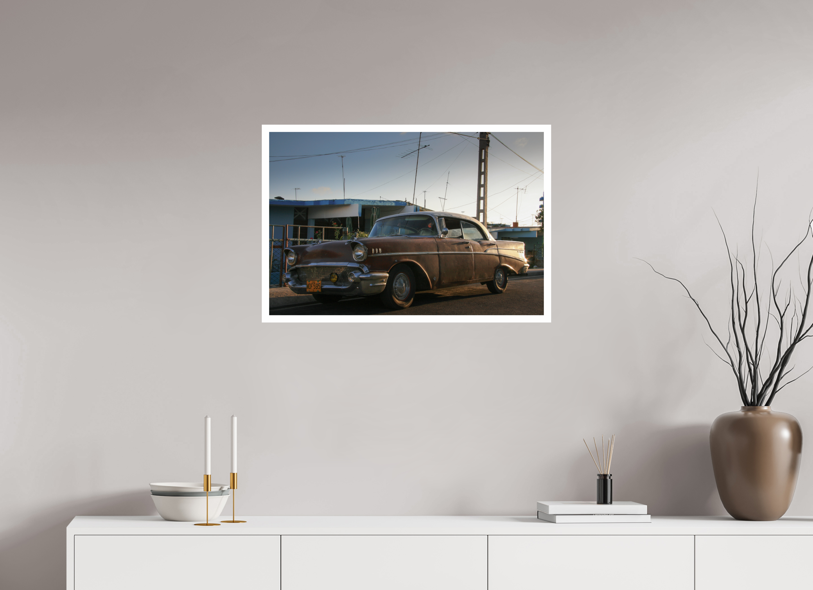 75 x 50 cm, Photo Print On Crystal DP II '57 Chevrolet Bel Air