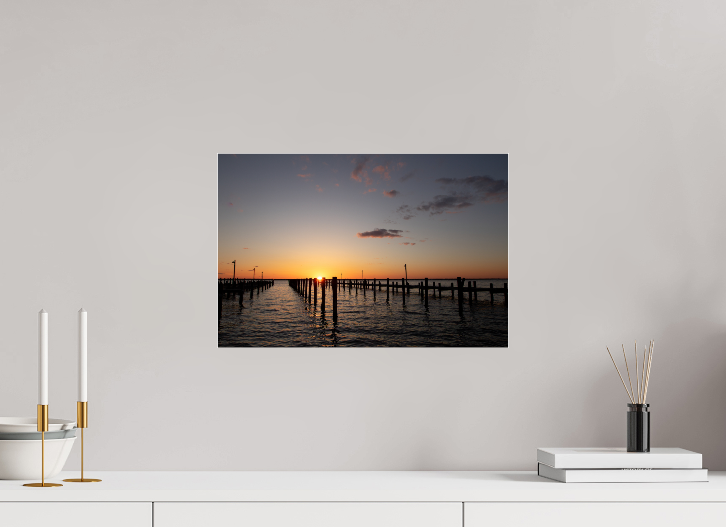 45 x 30 cm, Photo Print Under Acrylic Glass Sunset