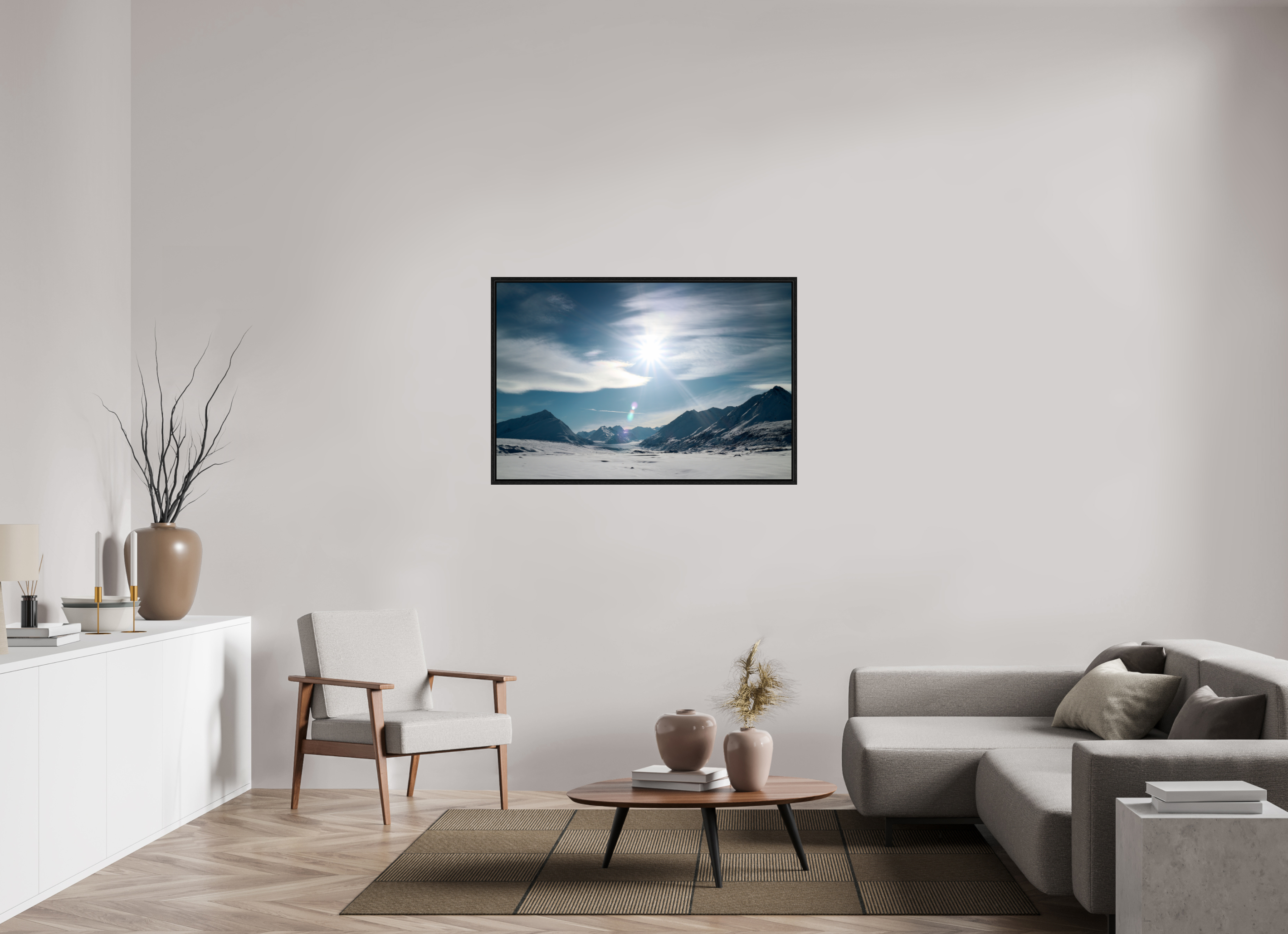 120 x 80 cm, Floater Frame Alaskan Mountain Pass