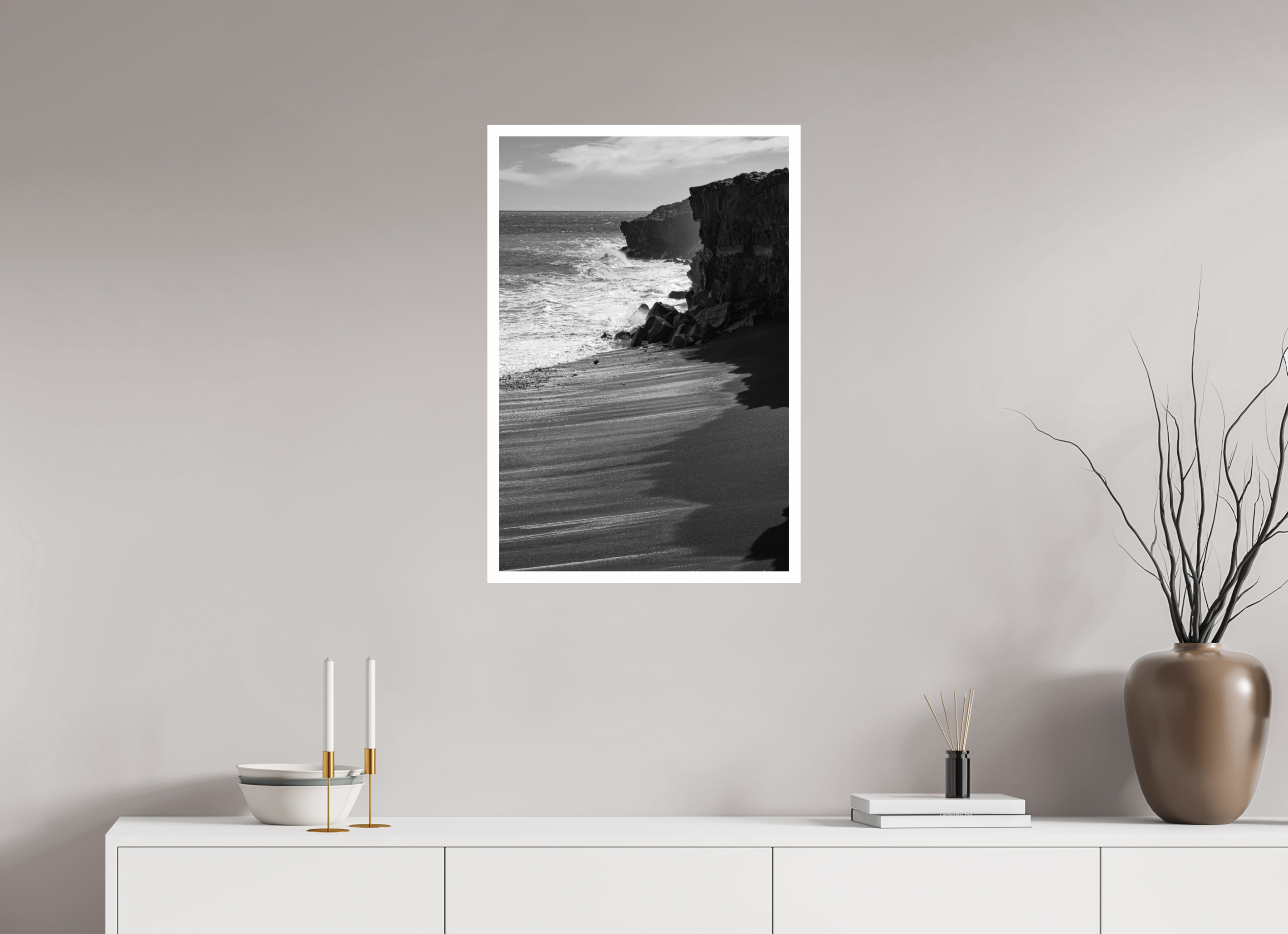 50 x 75 cm, Photo Print On Crystal DP II Hawaii B/W