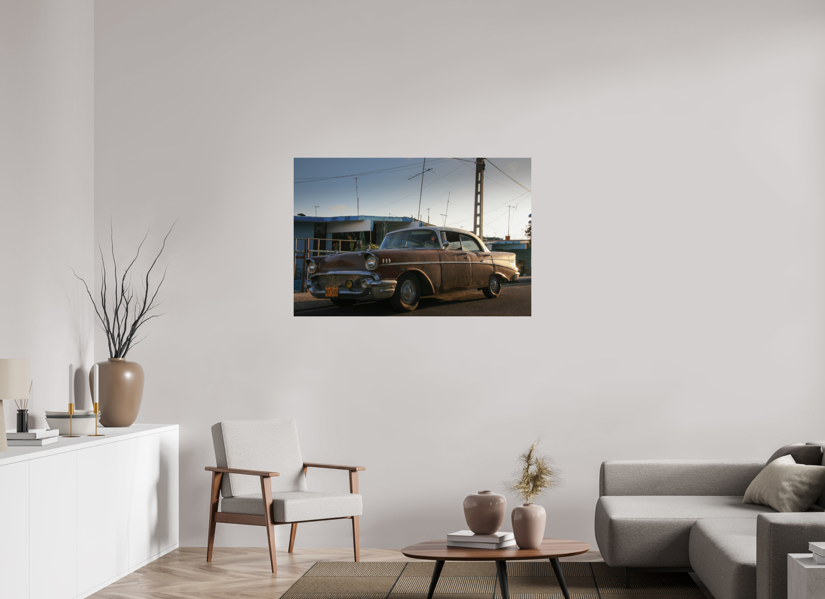 120 x 80 cm, ChromaLuxe HD Metal Print '57 Chevrolet Bel Air