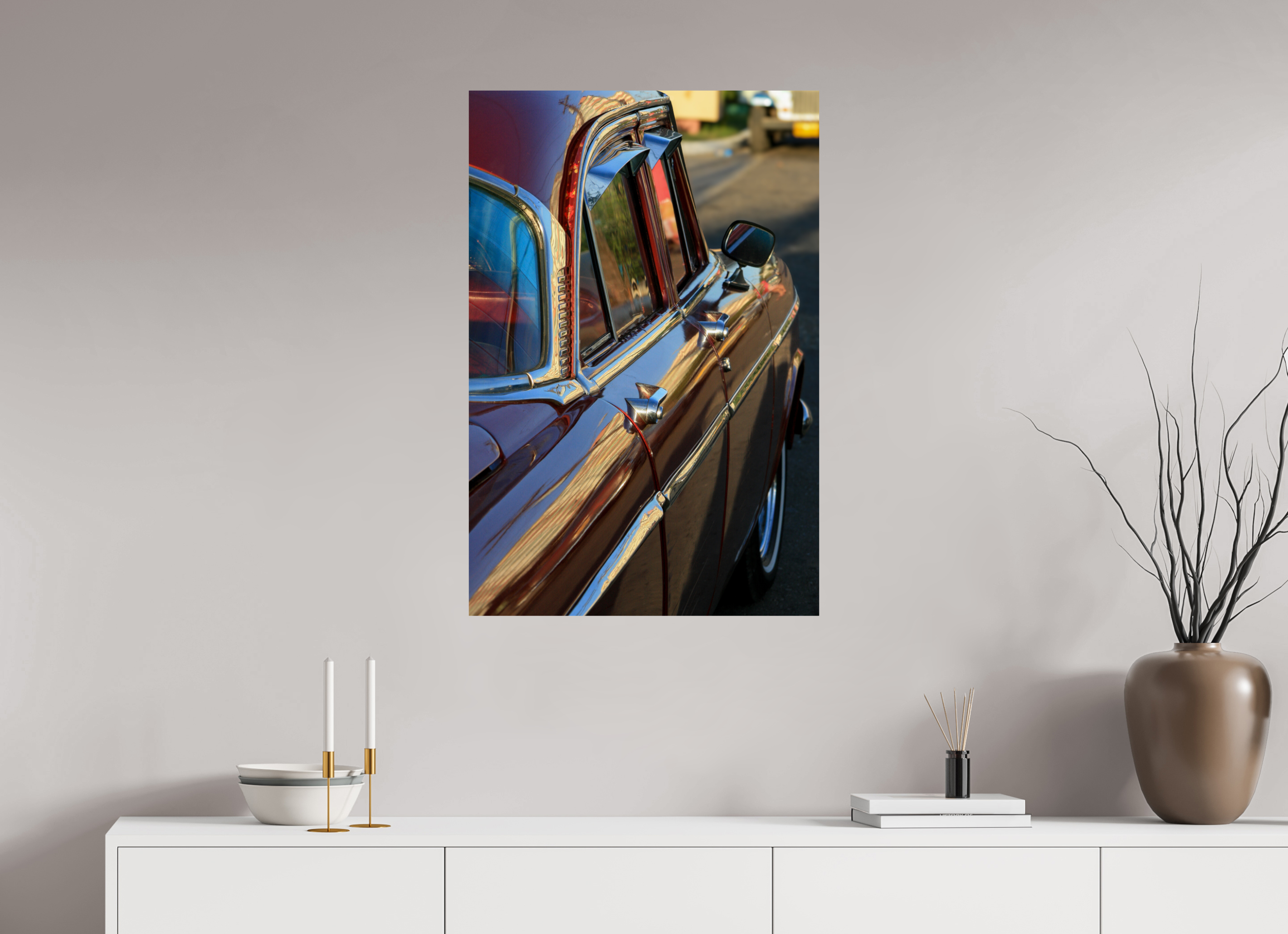 60 x 90 cm, ChromaLuxe HD Metal Print '56 Chevy Bel Air