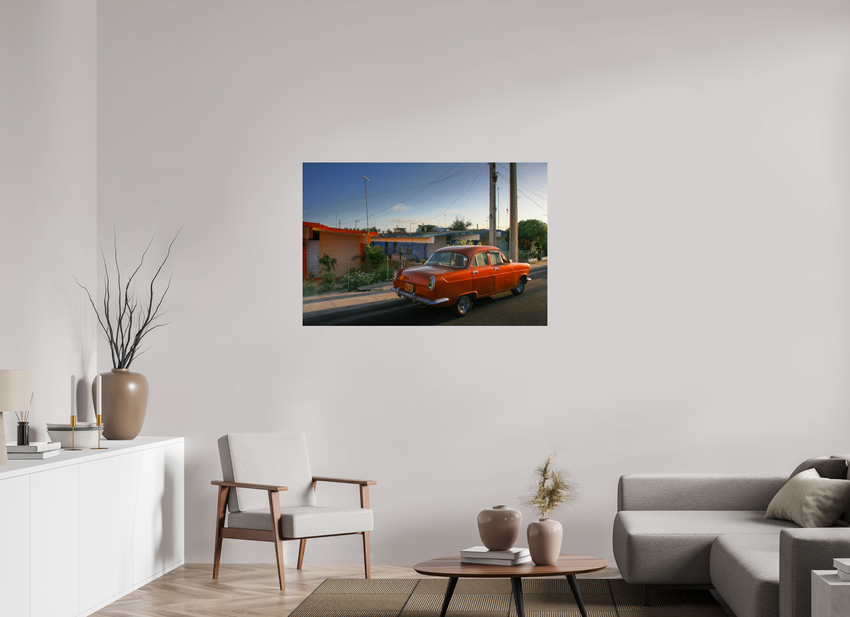 120 x 80 cm, ChromaLuxe HD Metal Print '56 Ford Consul