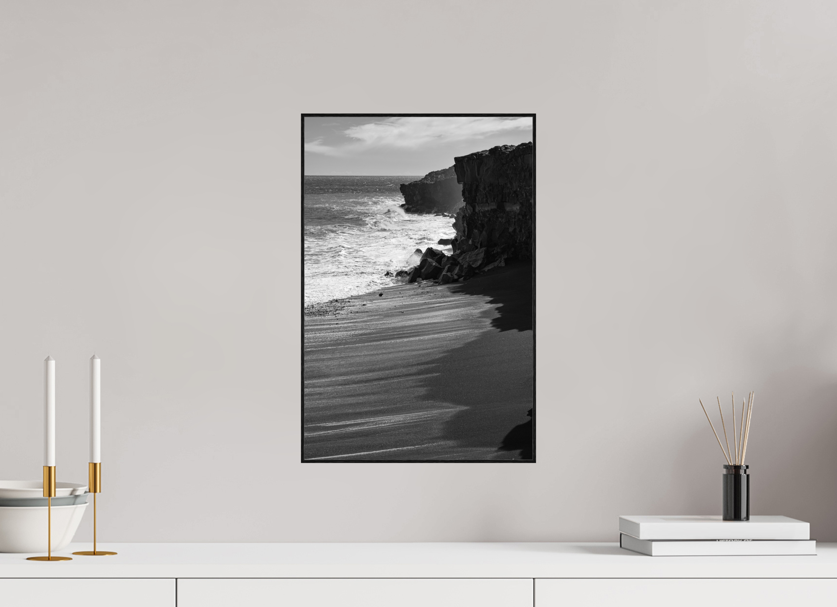 30 x 45 cm, Solid Wood ArtBox Hawaii B/W
