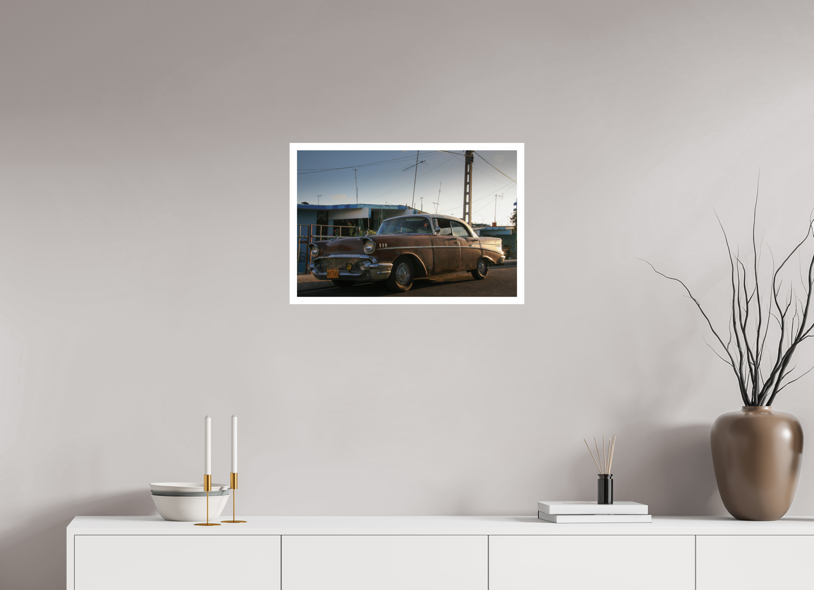60 x 40 cm, Photo Print On Crystal DP II '57 Chevrolet Bel Air