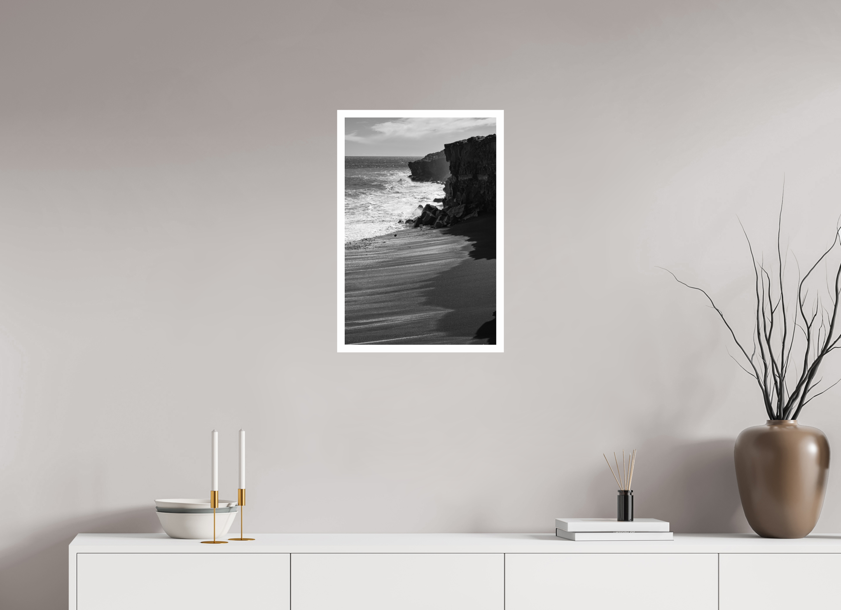 40 x 60 cm, Photo Print On Crystal DP II Hawaii B/W