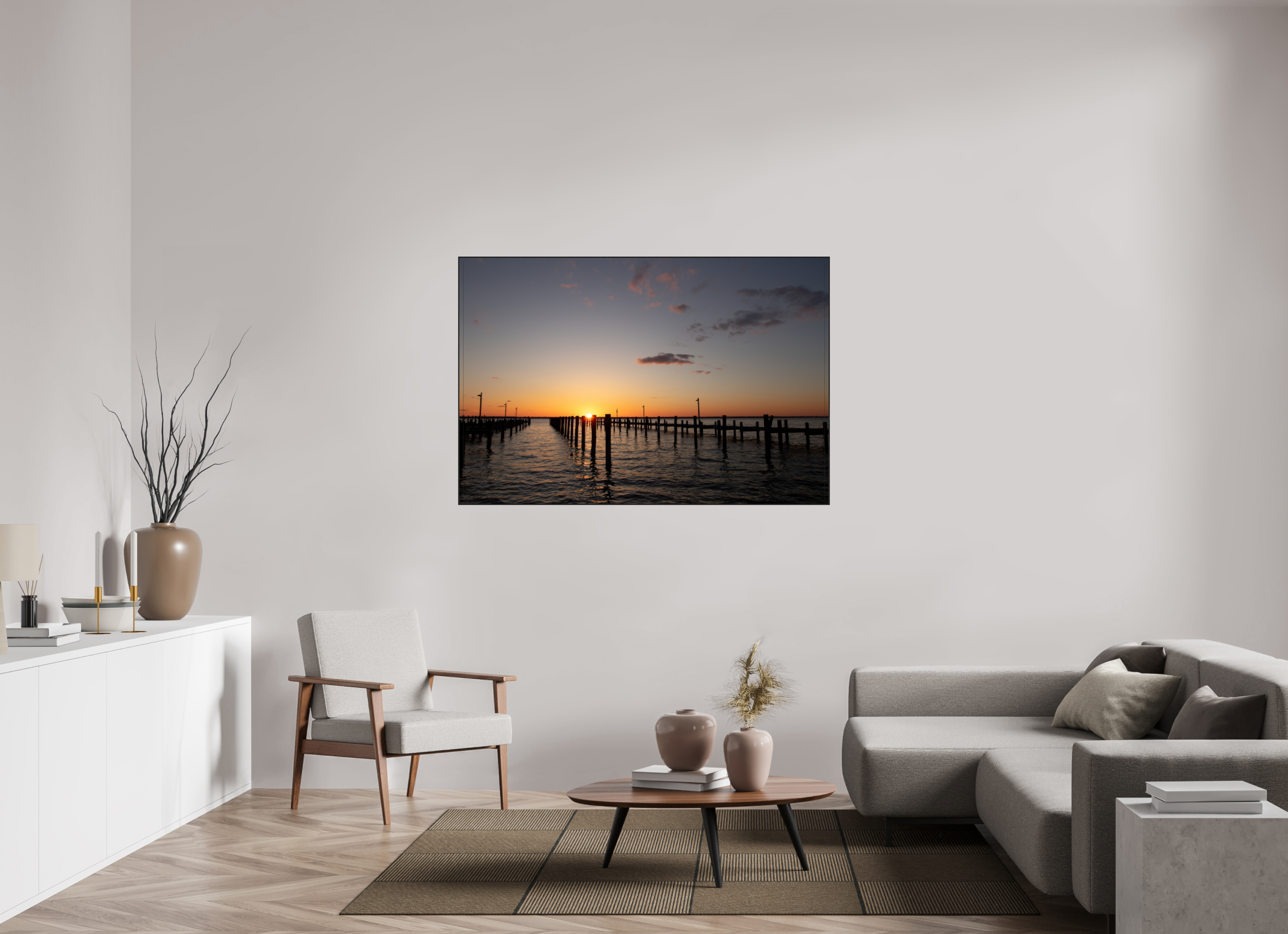 150 x 100 cm, Solid Wood ArtBox Sunset