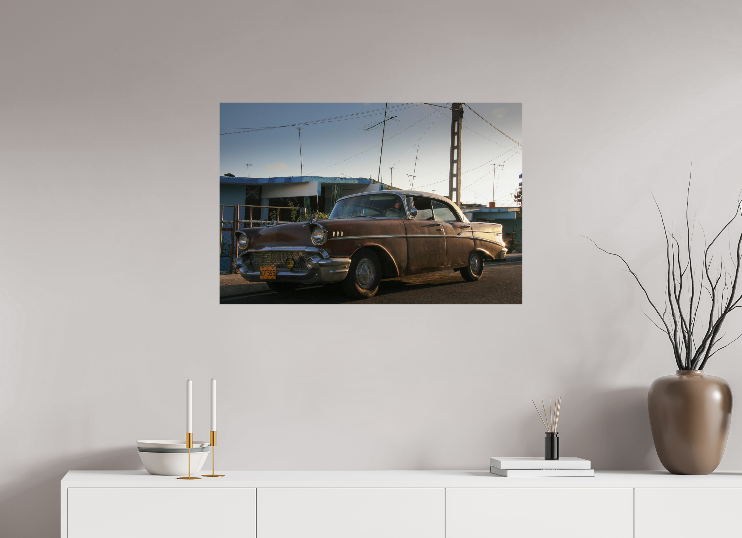 90 x 60 cm, ChromaLuxe HD Metal Print '57 Chevrolet Bel Air