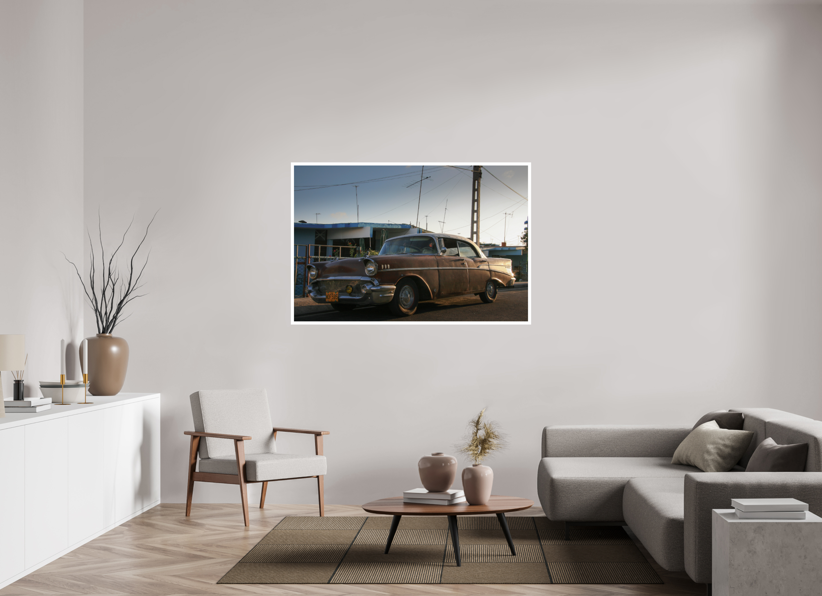 150 x 100 cm, Photo Print On Crystal DP II '57 Chevrolet Bel Air