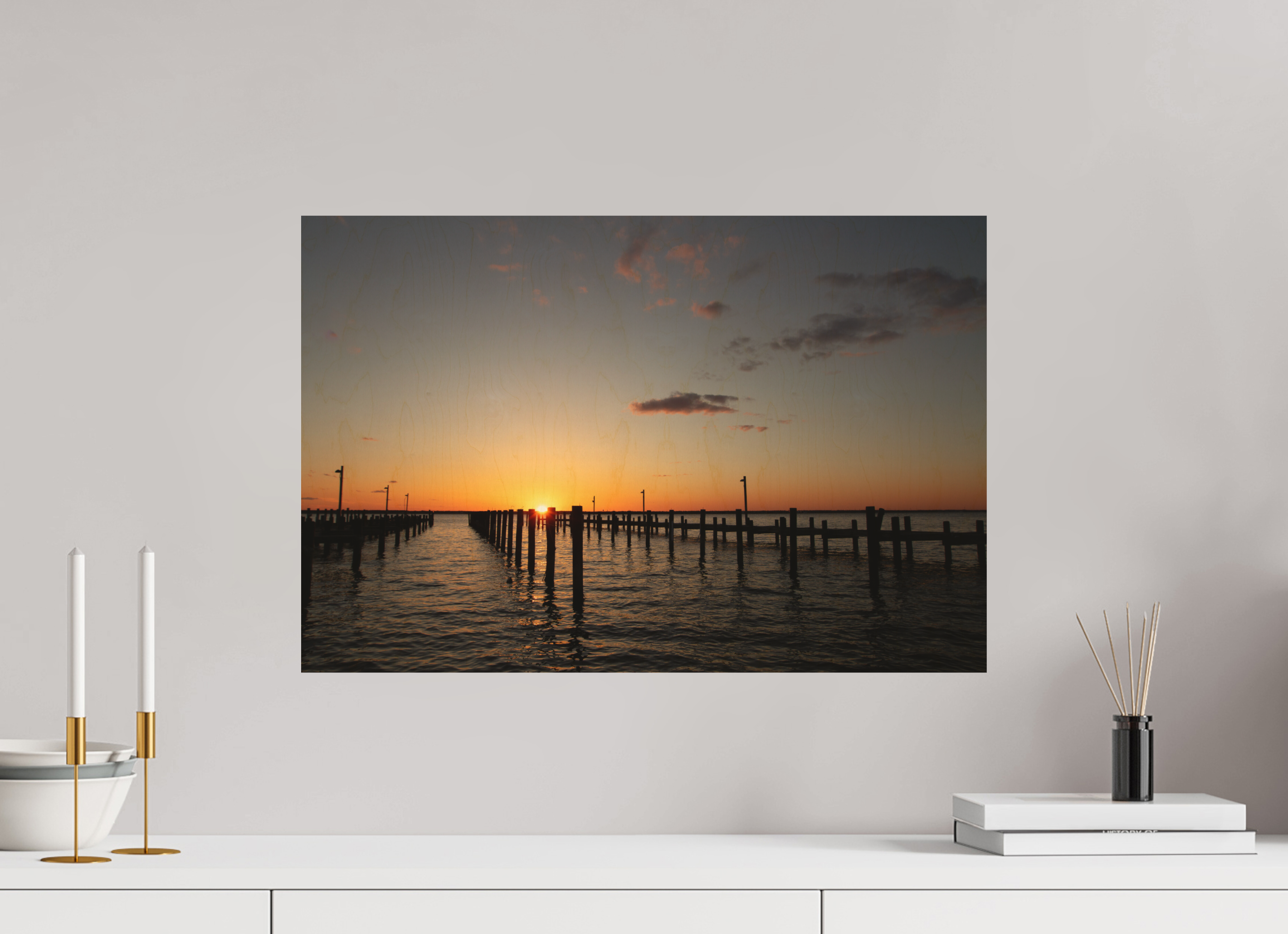 60 x 40 cm, Direct to Wood Print Sunset