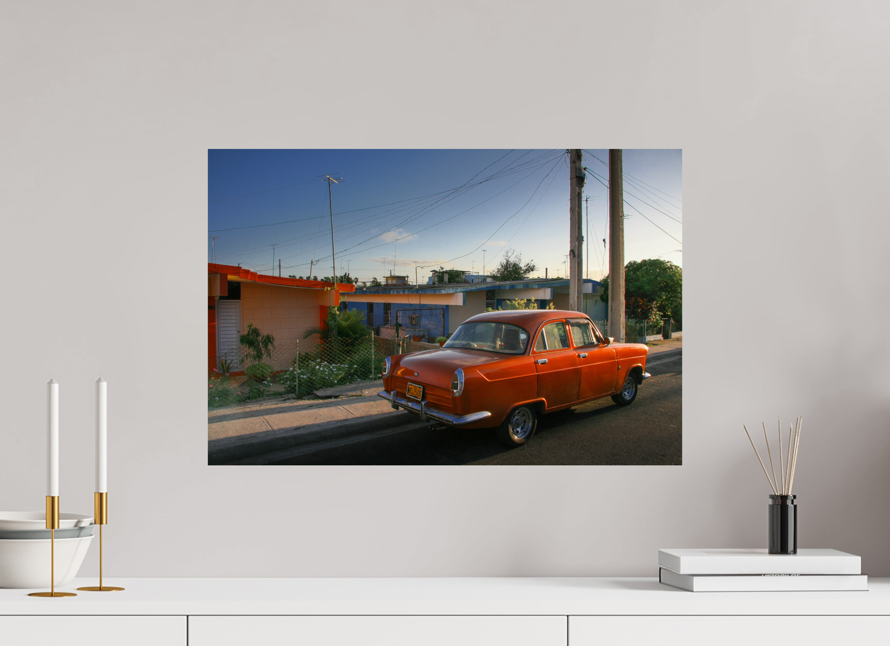 60 x 40 cm, ChromaLuxe HD Metal Print '56 Ford Consul