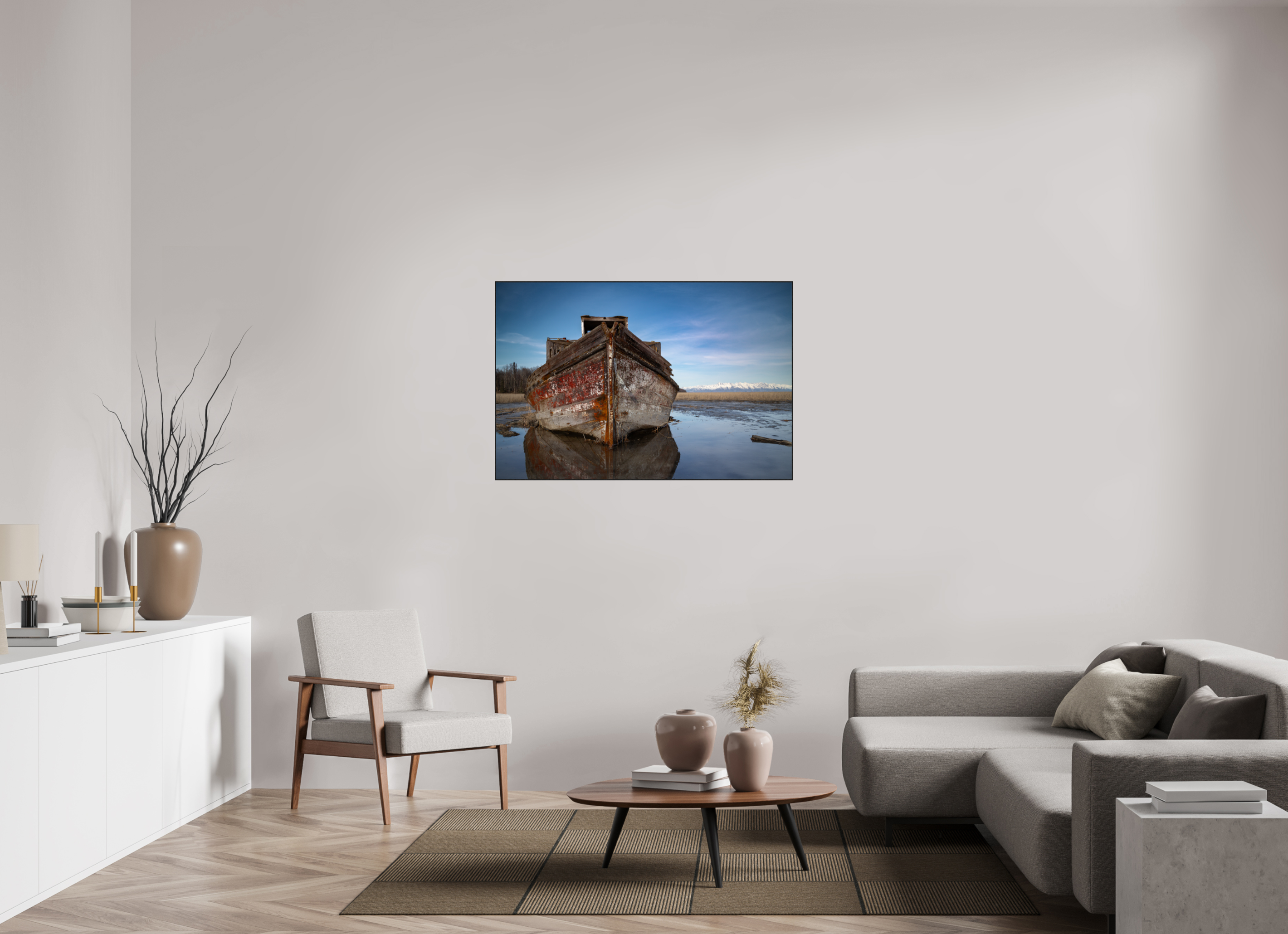 120 x 80 cm, Solid Wood ArtBox Stranded II