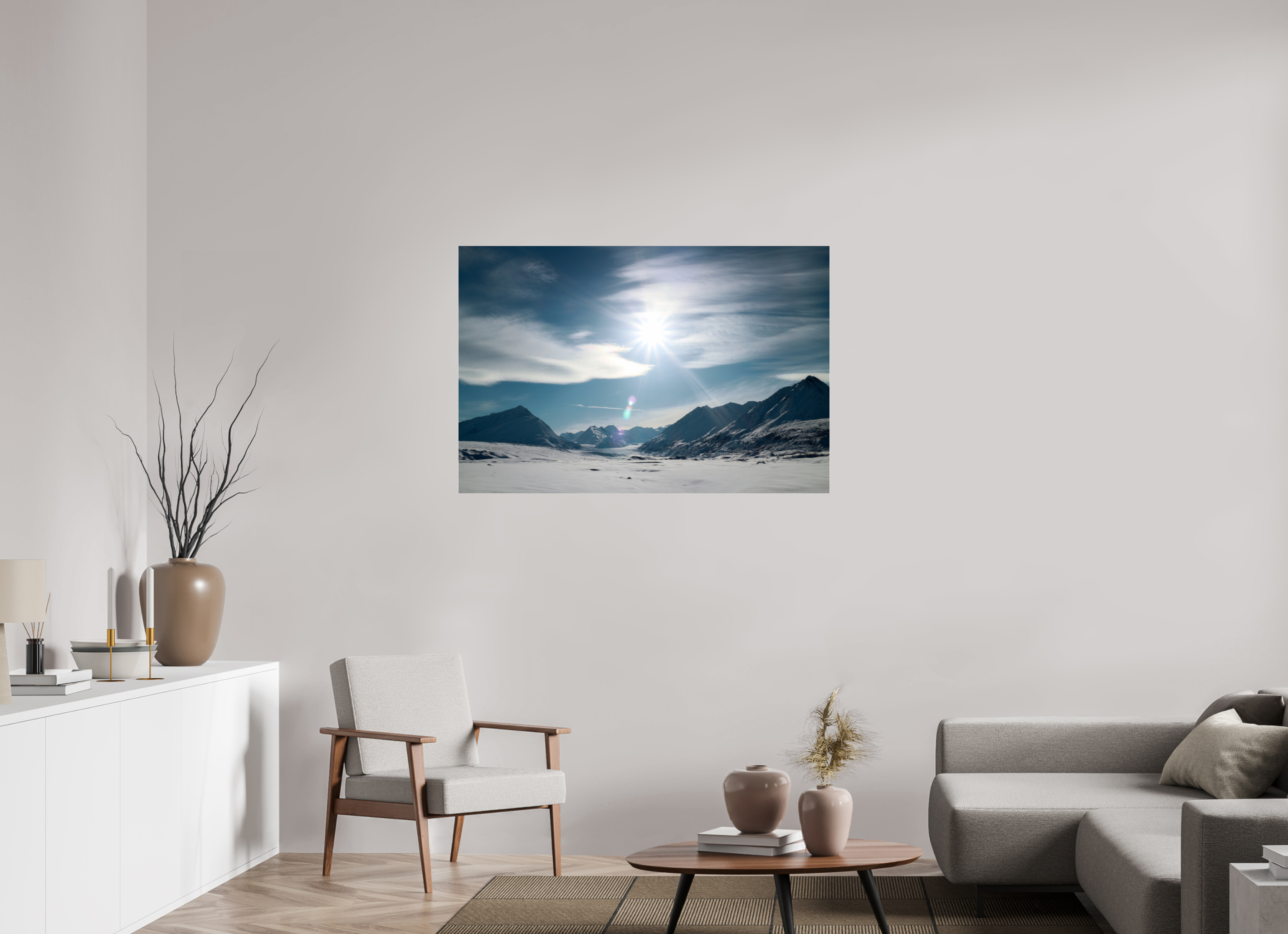 120 x 80 cm, Photo Print Under Acrylic Glass Alaskan Mountain Pass
