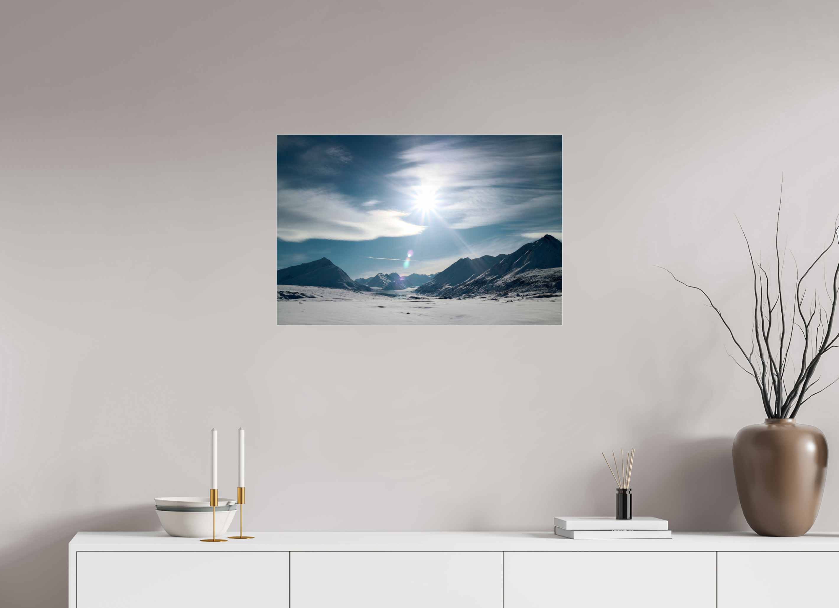 75 x 50 cm, Photo Print Under Acrylic Glass Alaskan Mountain Pass