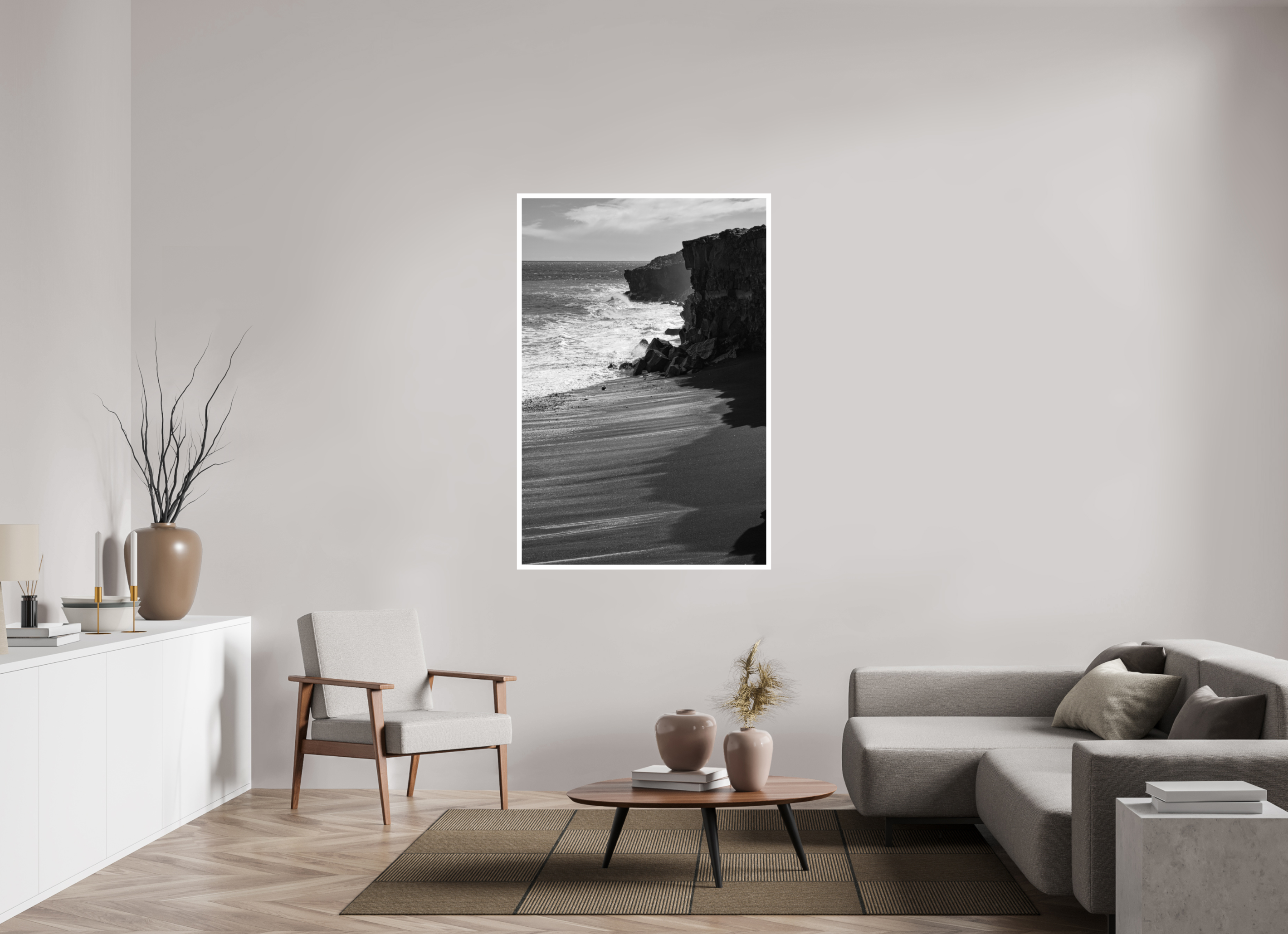 100 x 150 cm, Photo Print On Crystal DP II Hawaii B/W