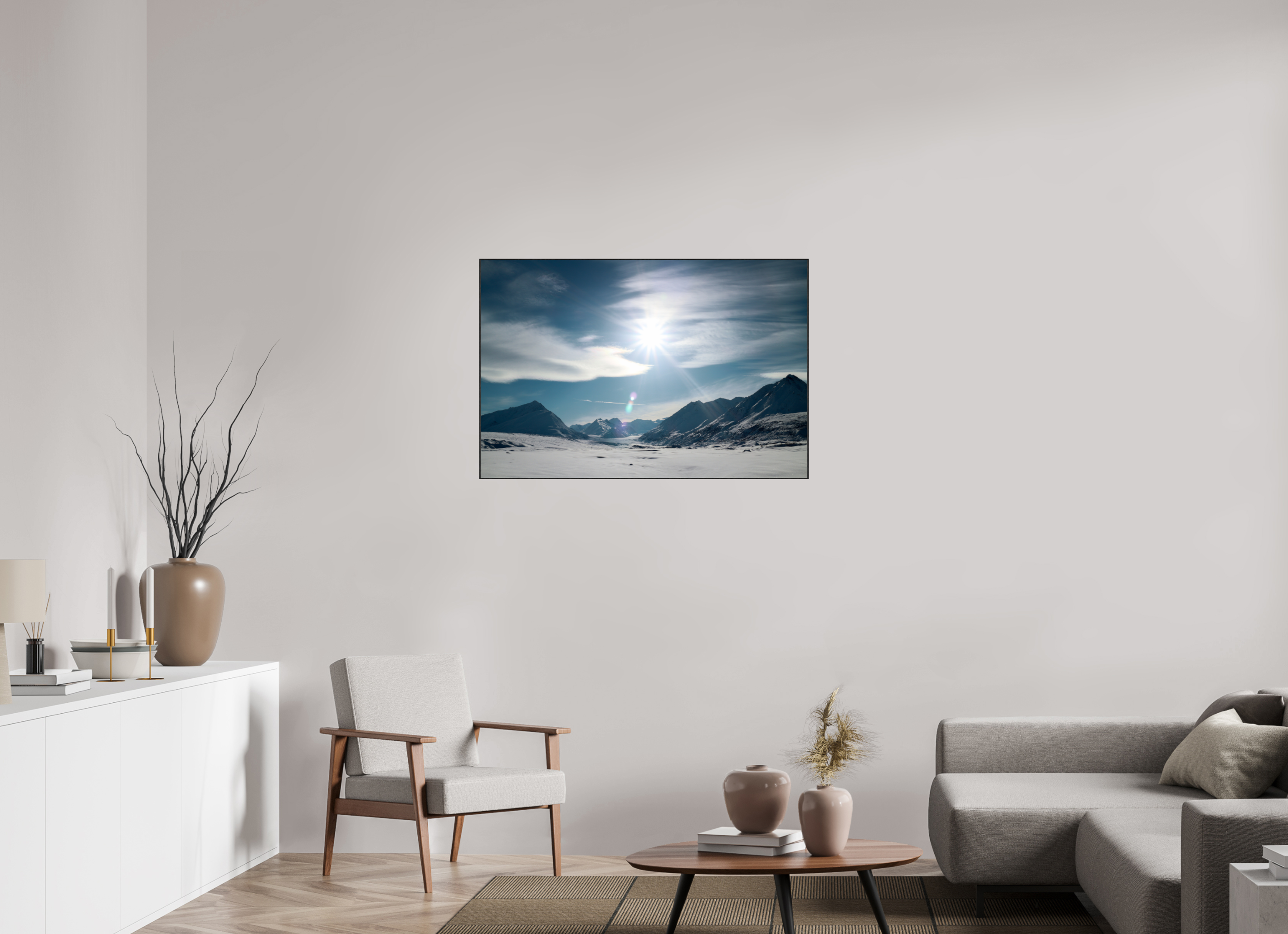 105 x 70 cm, Solid Wood ArtBox Alaskan Mountain Pass