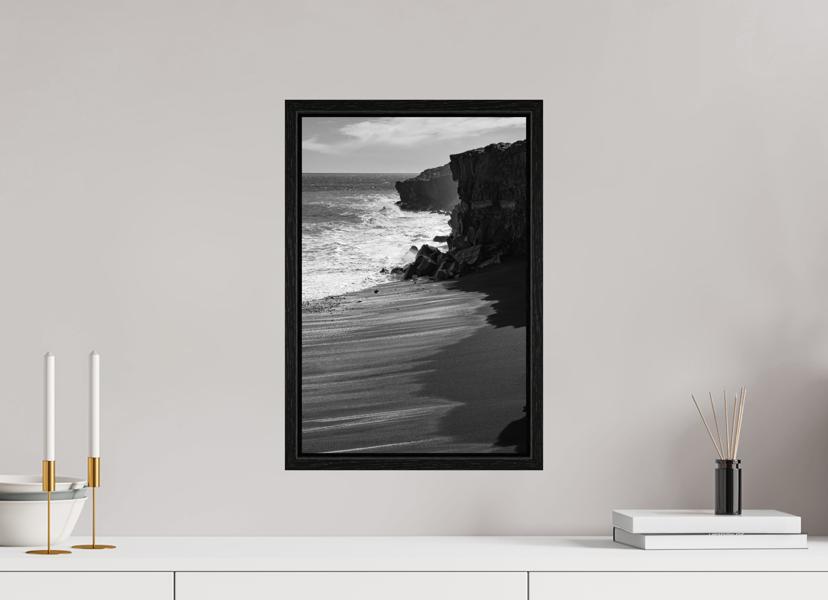 30 x 45 cm, Floater Frame Hawaii B/W