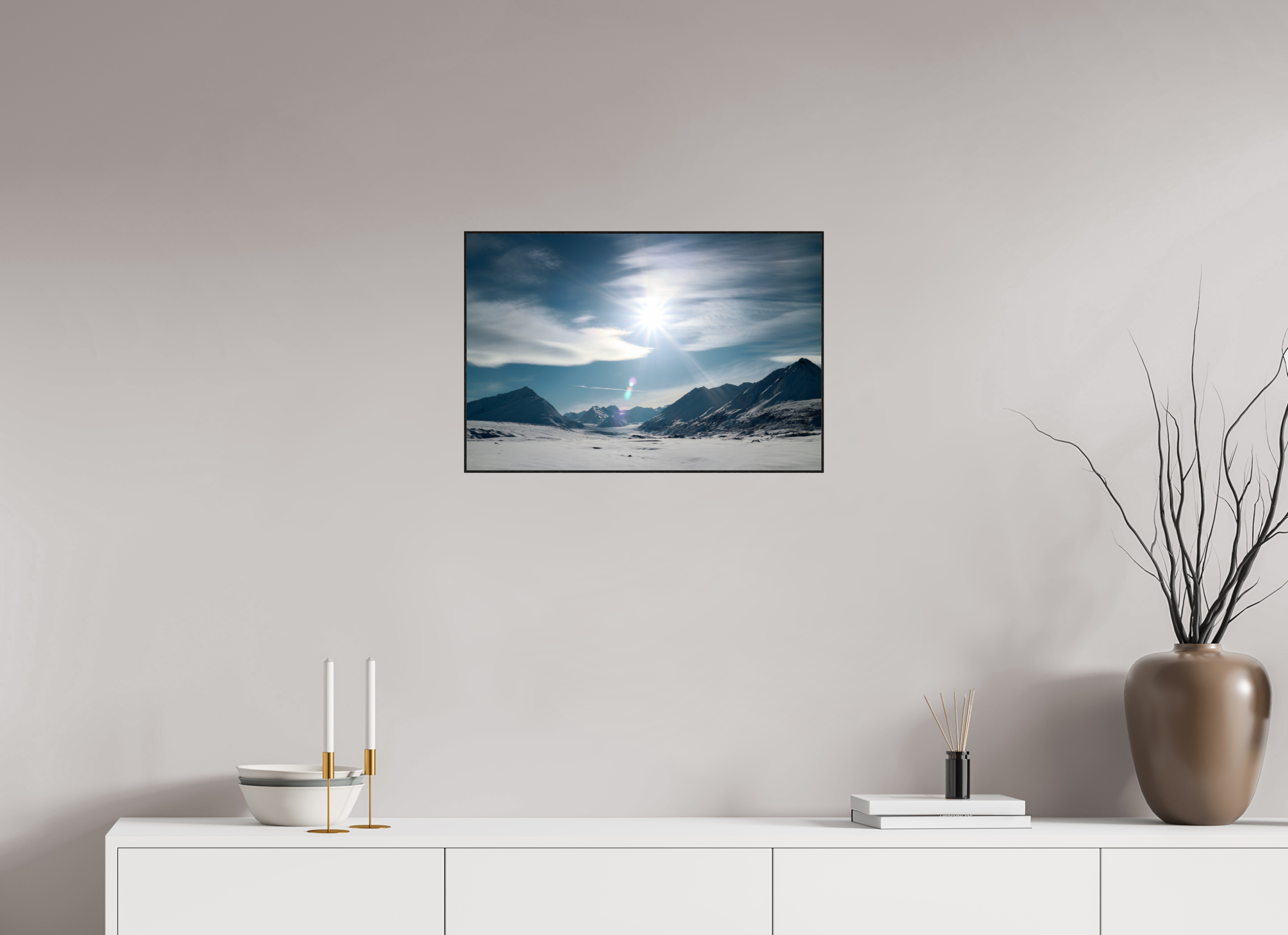 60 x 40 cm, Solid Wood ArtBox Alaskan Mountain Pass