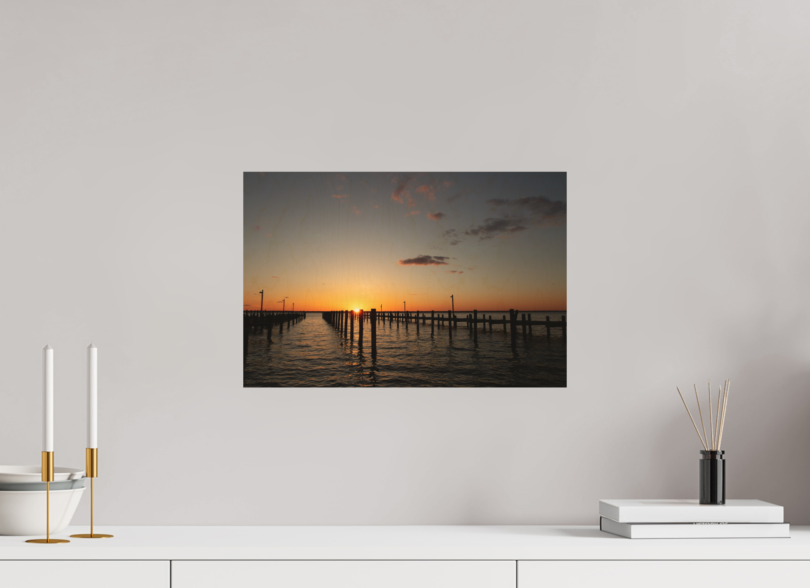 45 x 30 cm, Direct to Wood Print Sunset