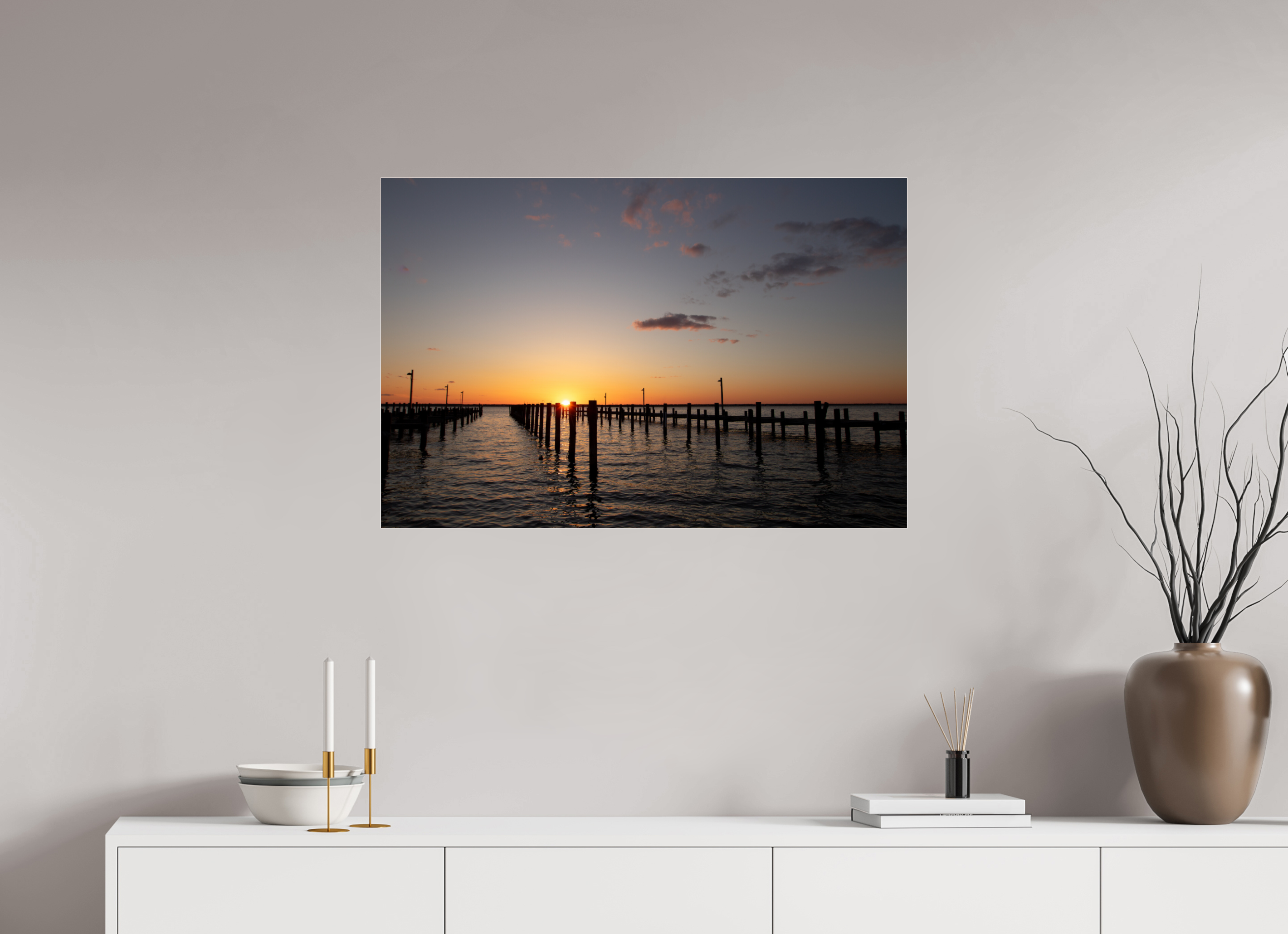 90 x 60 cm, Photo Print Under Acrylic Glass Sunset