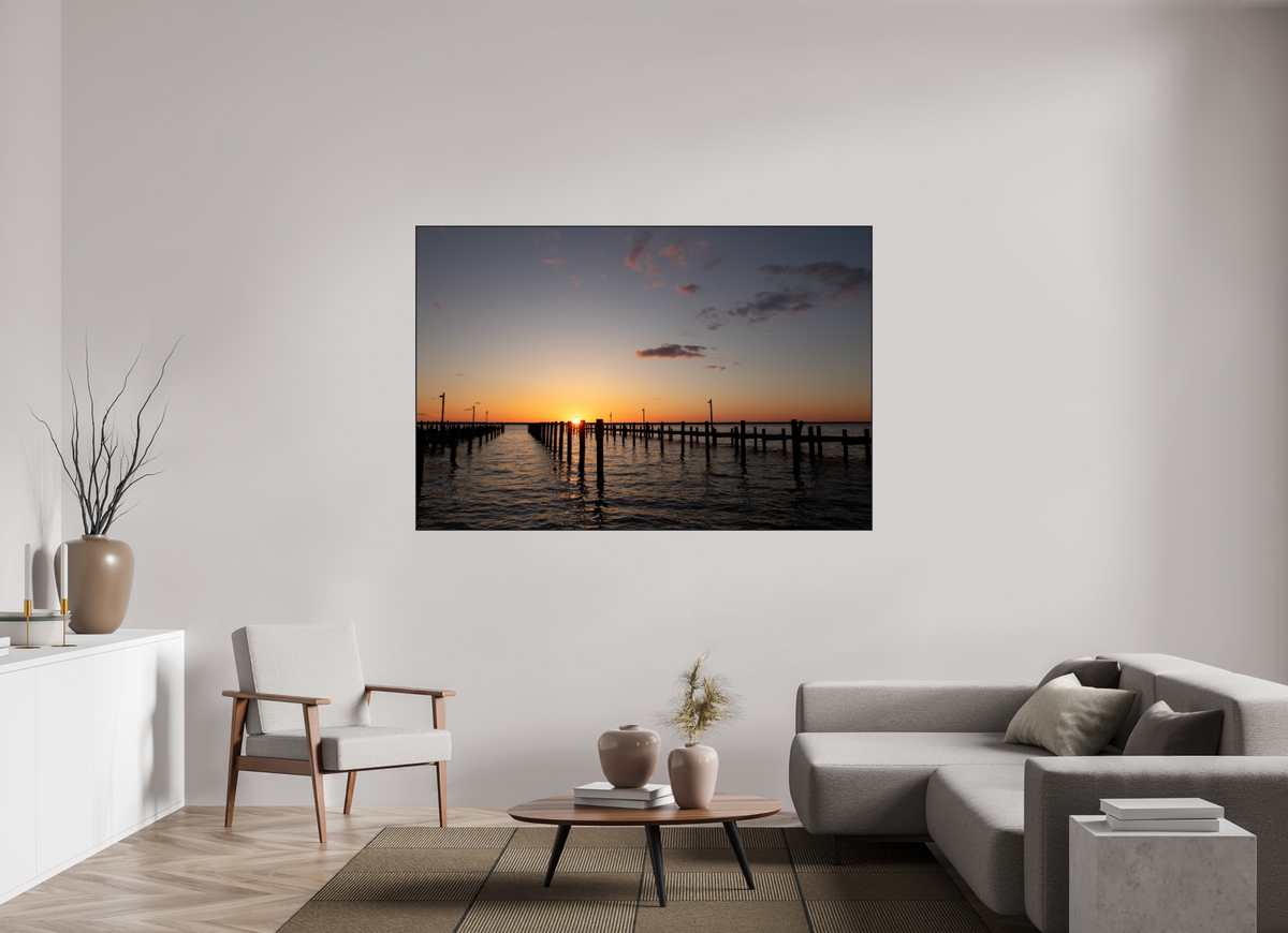180 x 120 cm, Print under Acrylic Black Oak ArtBox Frame Sunset