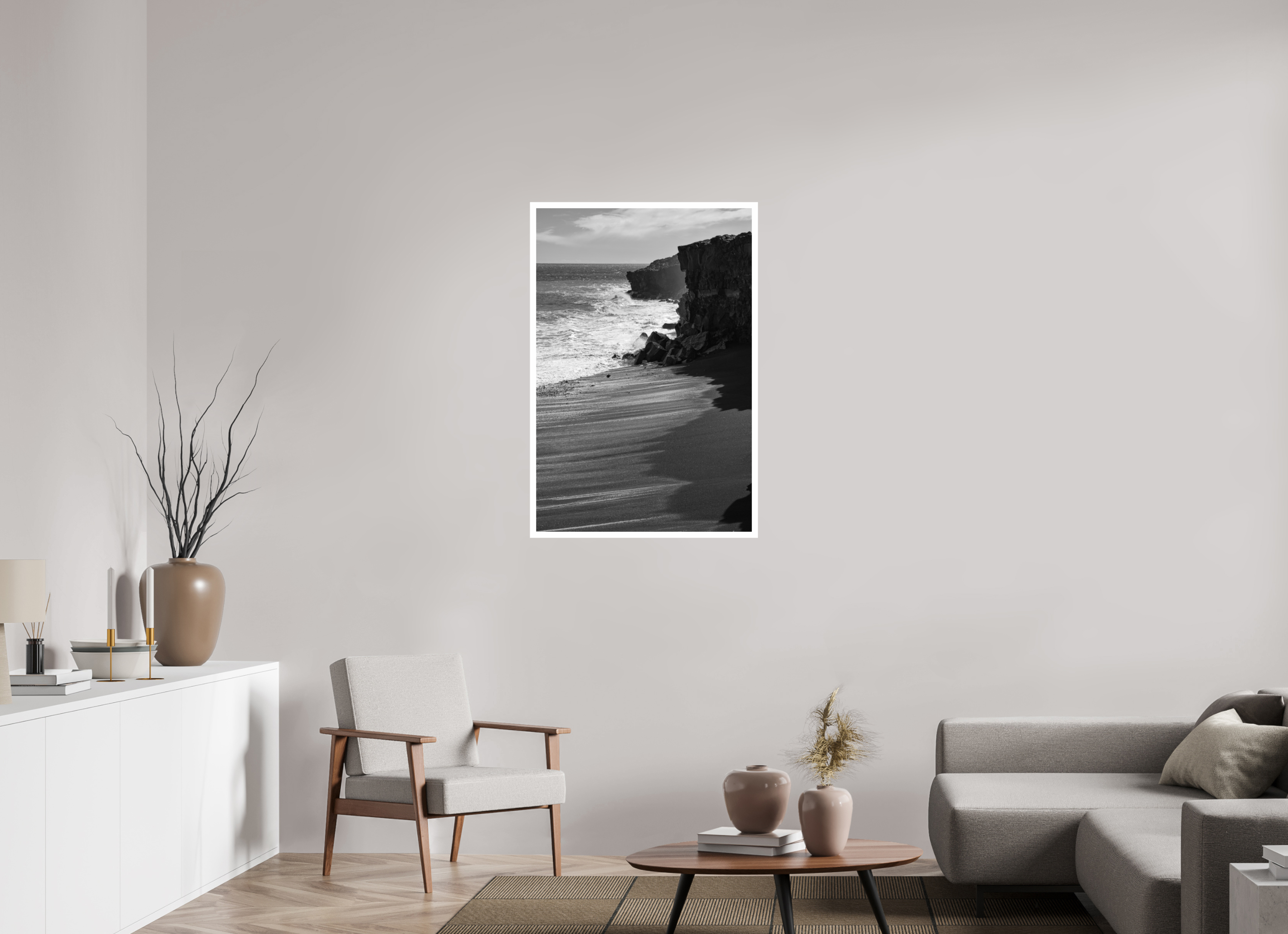 70 x 105 cm, Photo Print On Crystal DP II Hawaii B/W
