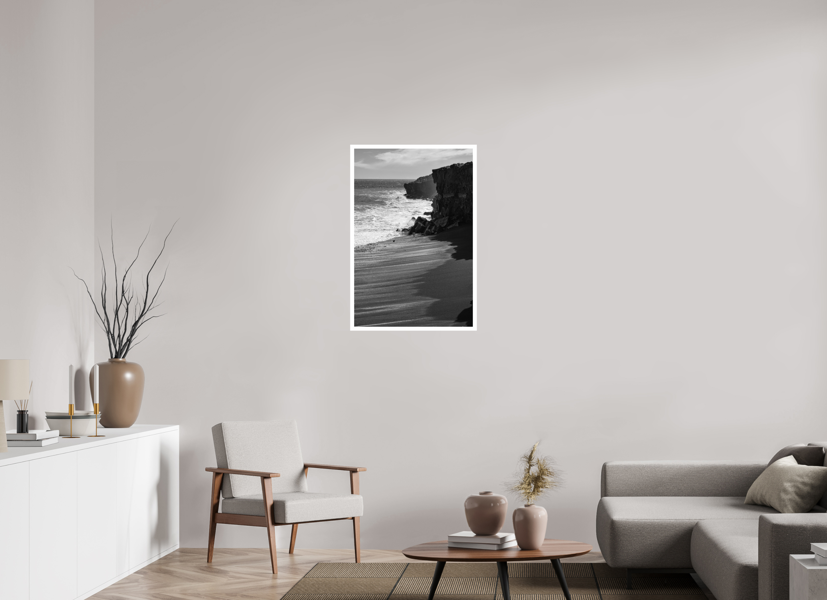 60 x 90 cm, Photo Print On Crystal DP II Hawaii B/W
