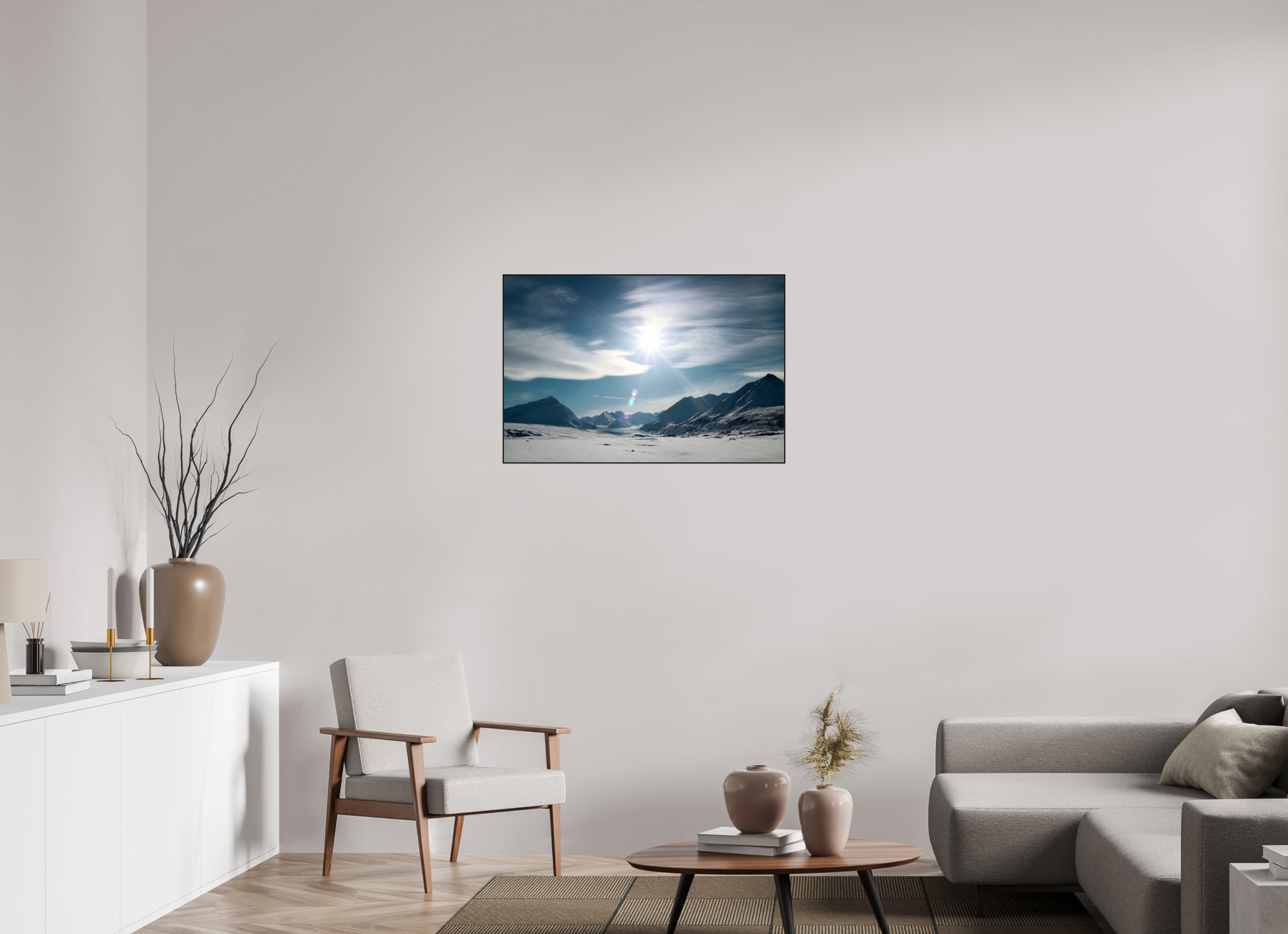 90 x 60 cm, Solid Wood ArtBox Alaskan Mountain Pass