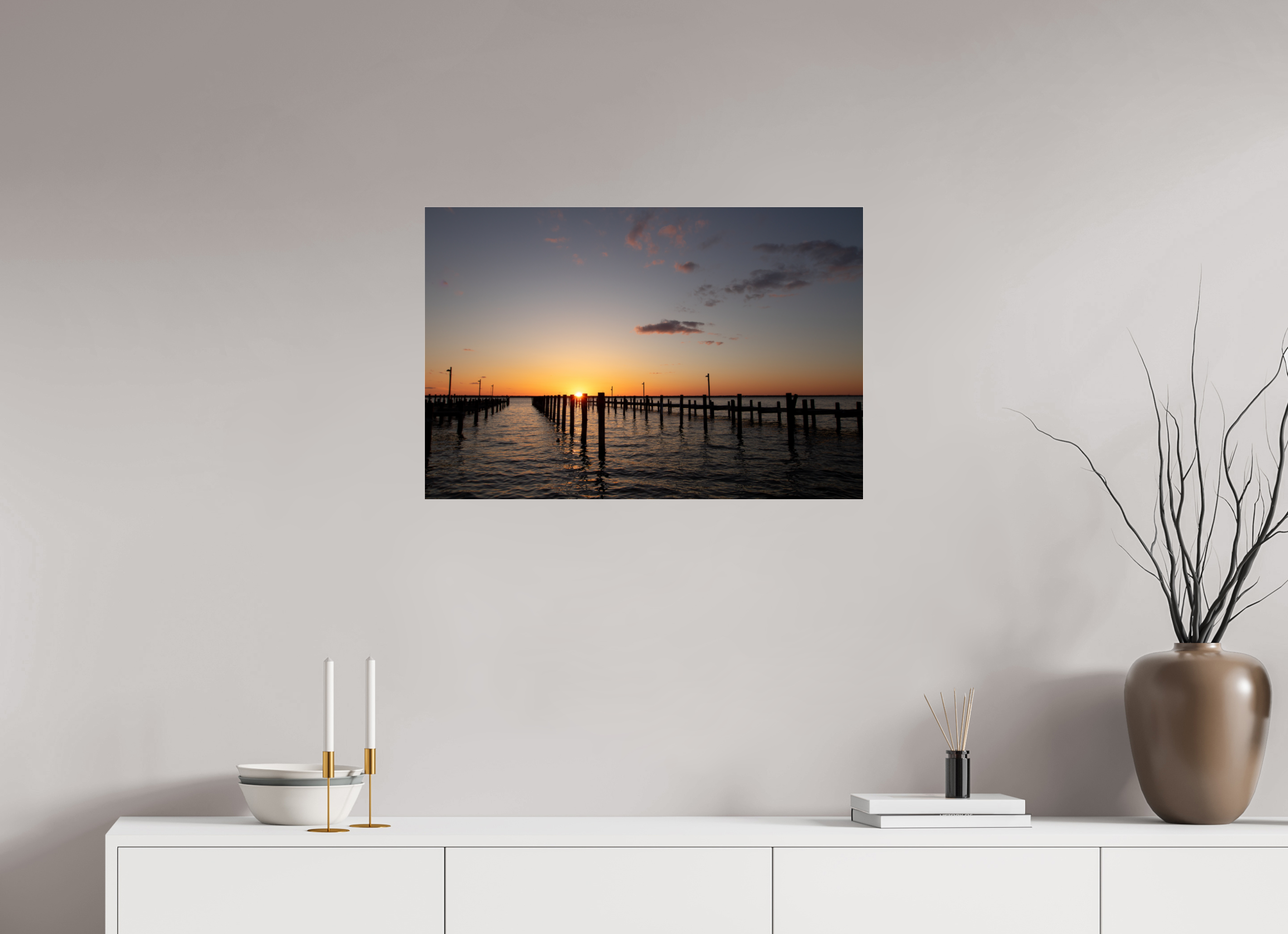 75 x 50 cm, Photo Print Under Acrylic Glass Sunset