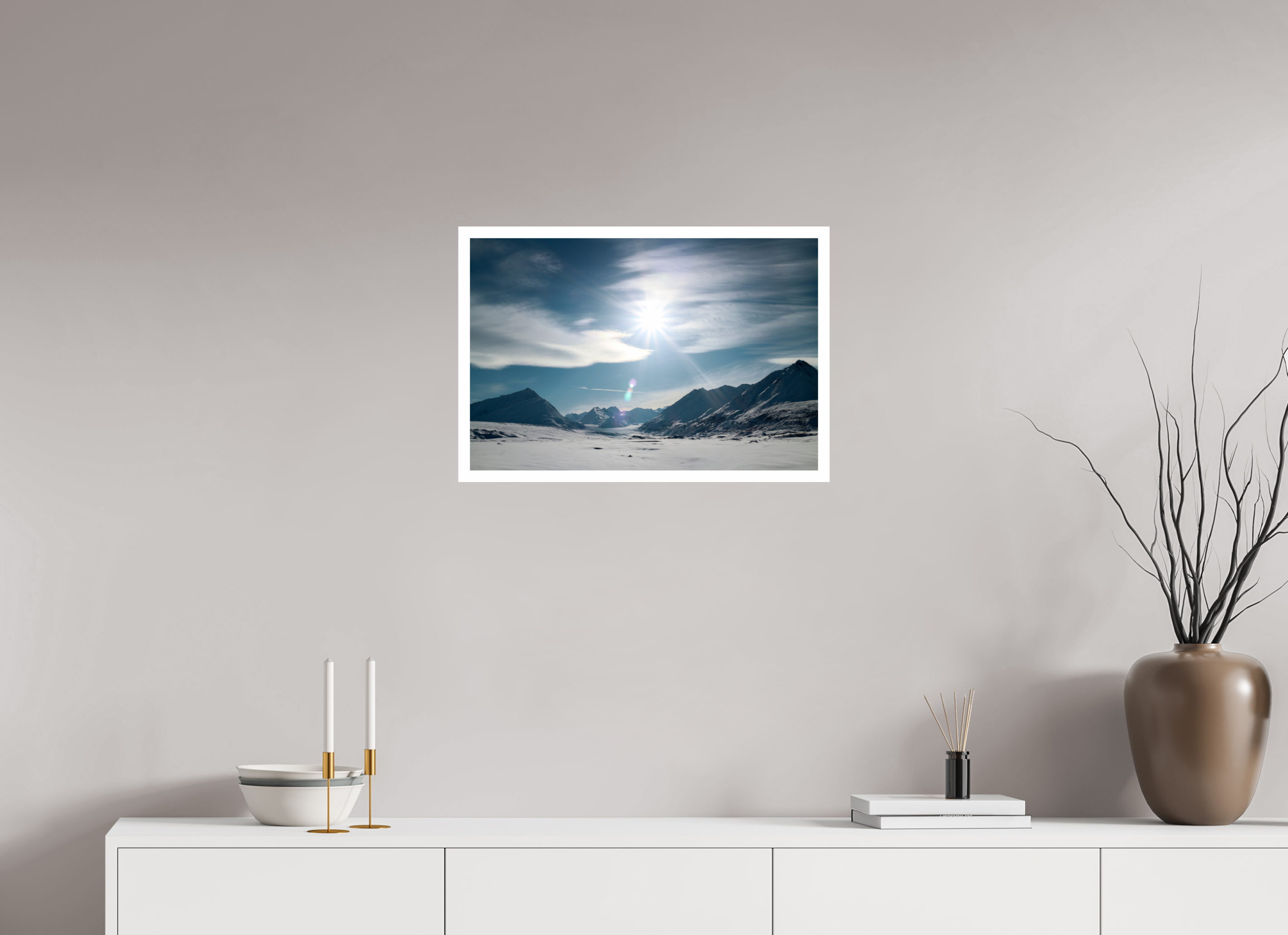 60 x 40 cm, Photo Print On Crystal DP II Alaskan Mountain Pass