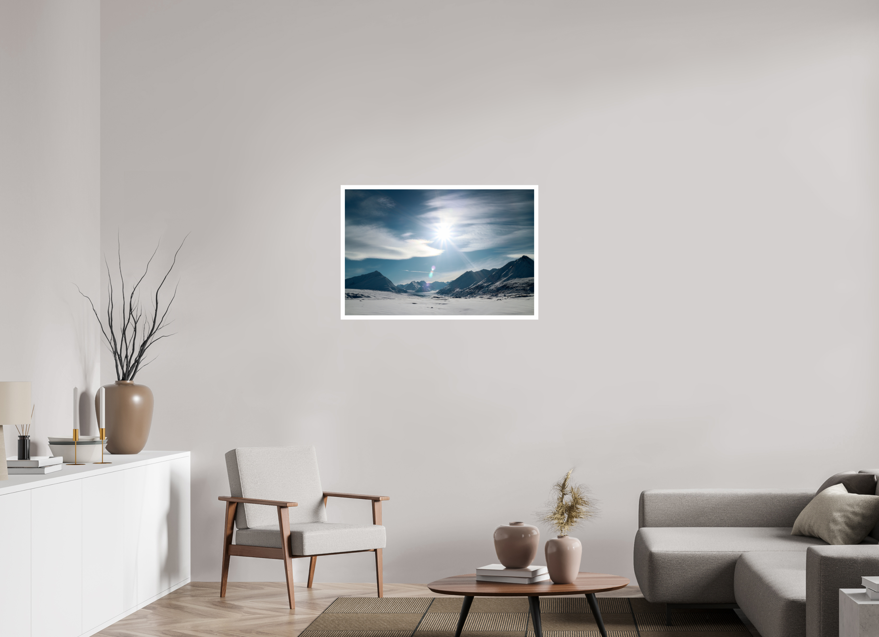 90 x 60 cm, Photo Print On Crystal DP II Alaskan Mountain Pass