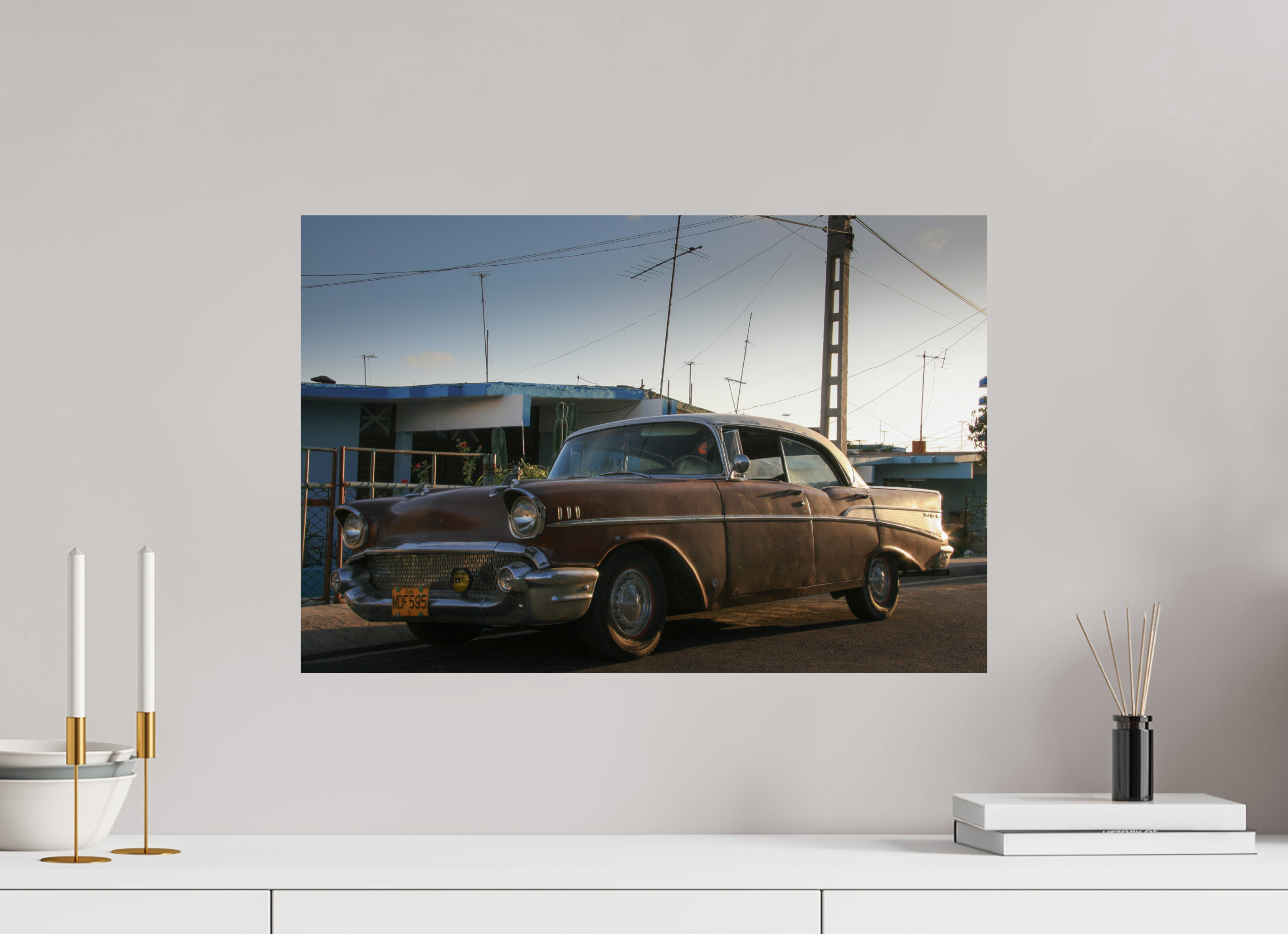 60 x 40 cm, ChromaLuxe HD Metal Print '57 Chevrolet Bel Air