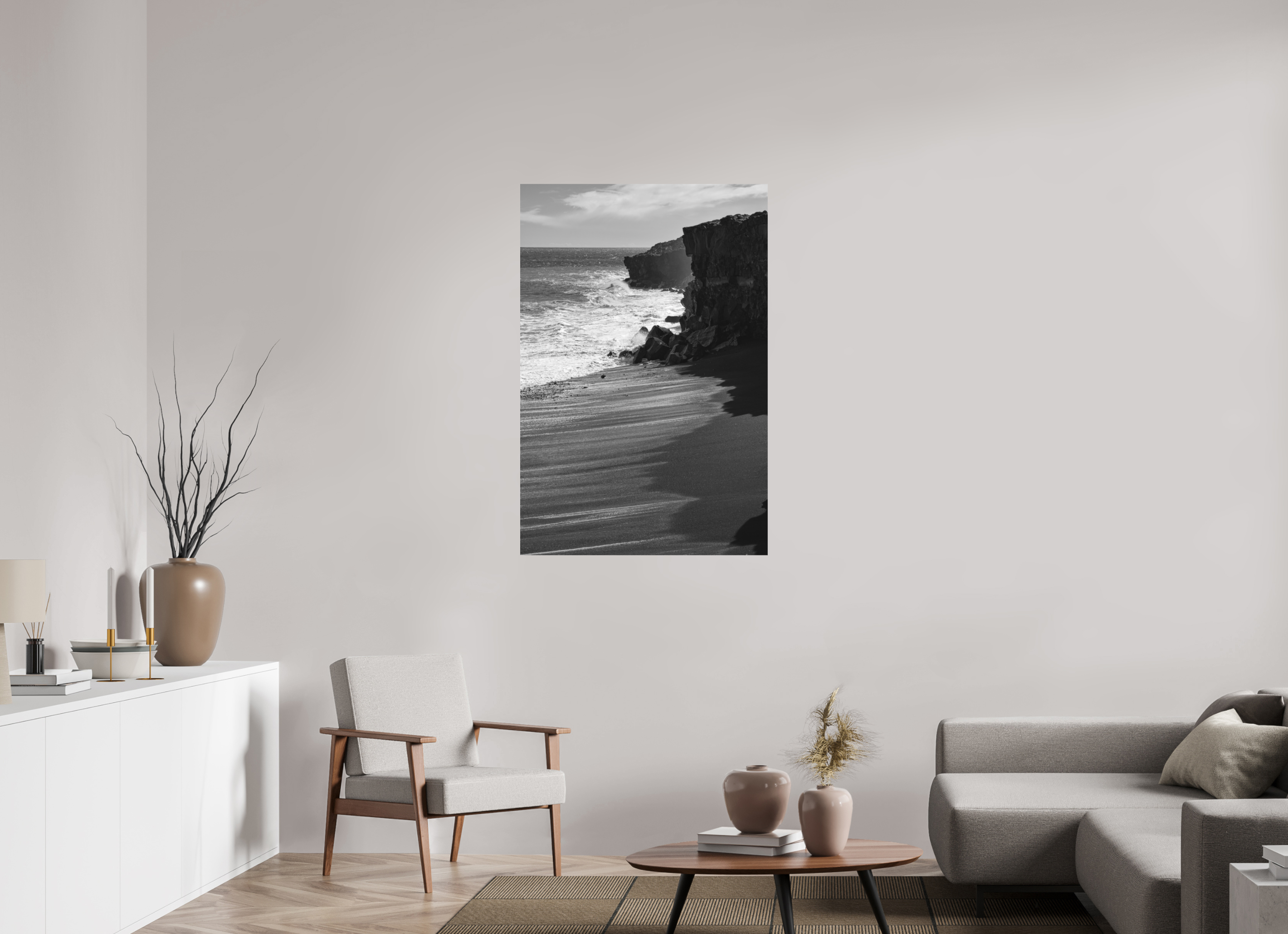 80 x 120 cm, Print on Aluminum Dibond Hawaii B/W
