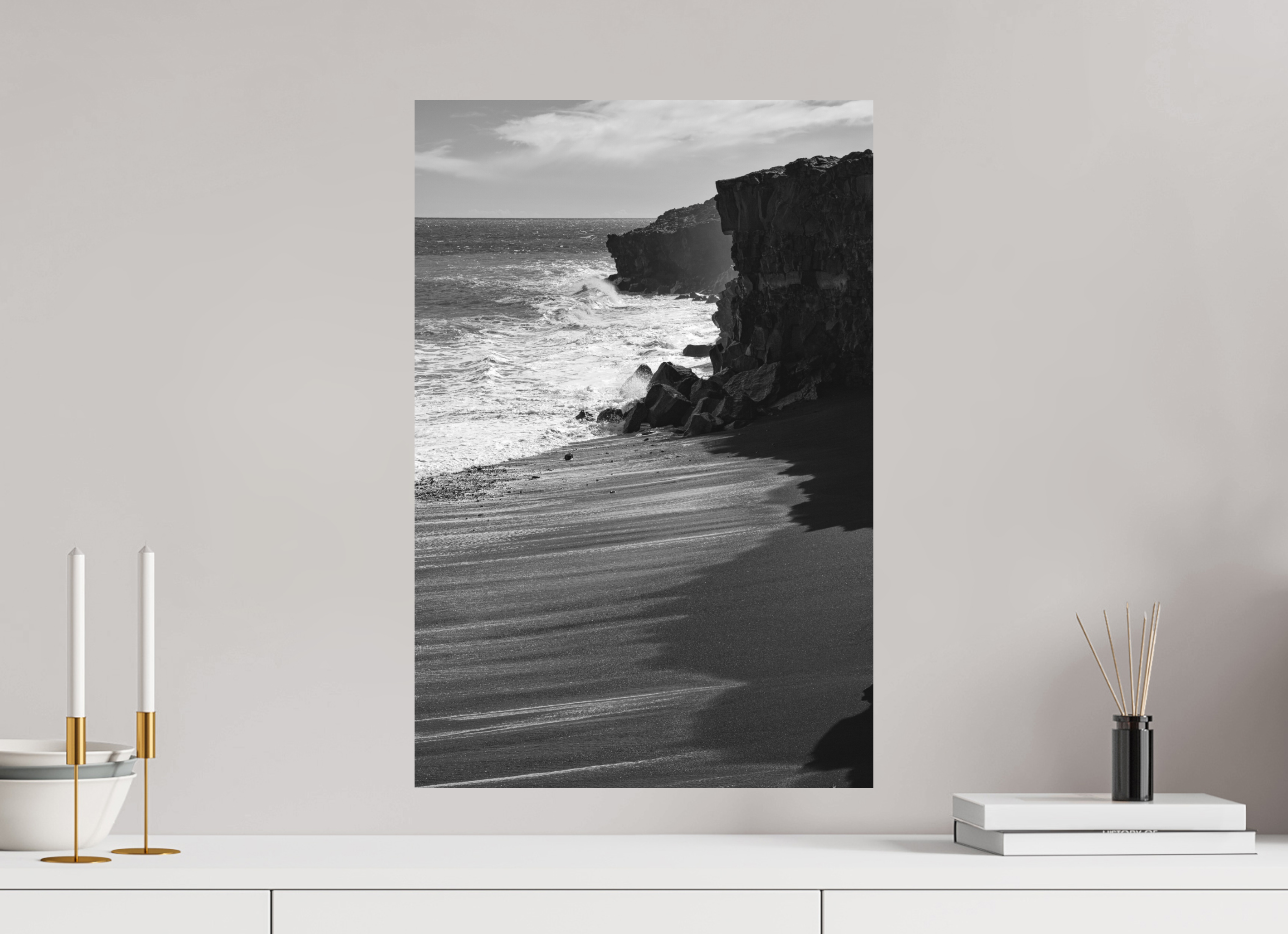 40 x 60 cm, Print on Aluminum Dibond Hawaii B/W