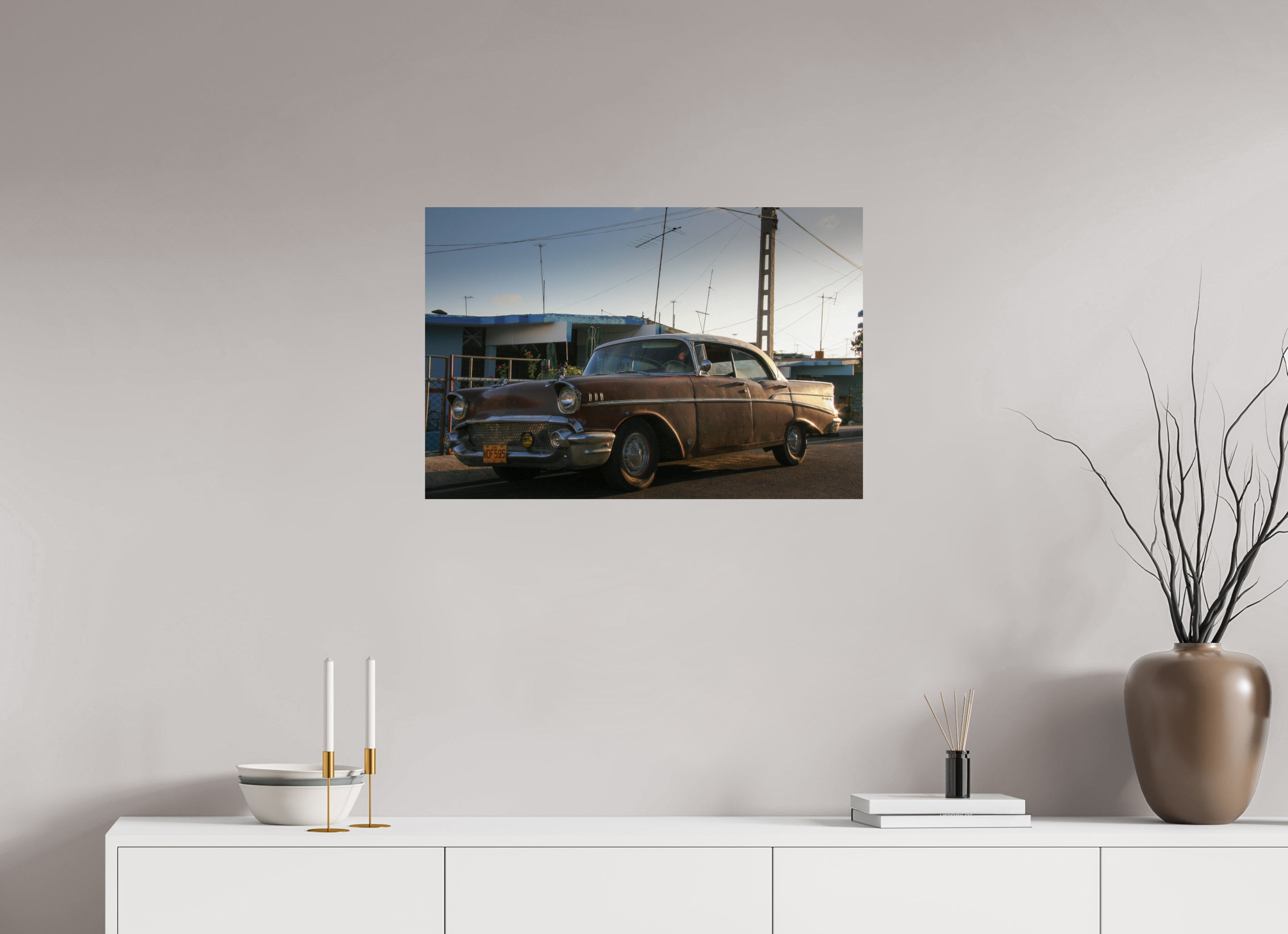75 x 50 cm, ChromaLuxe HD Metal Print '57 Chevrolet Bel Air