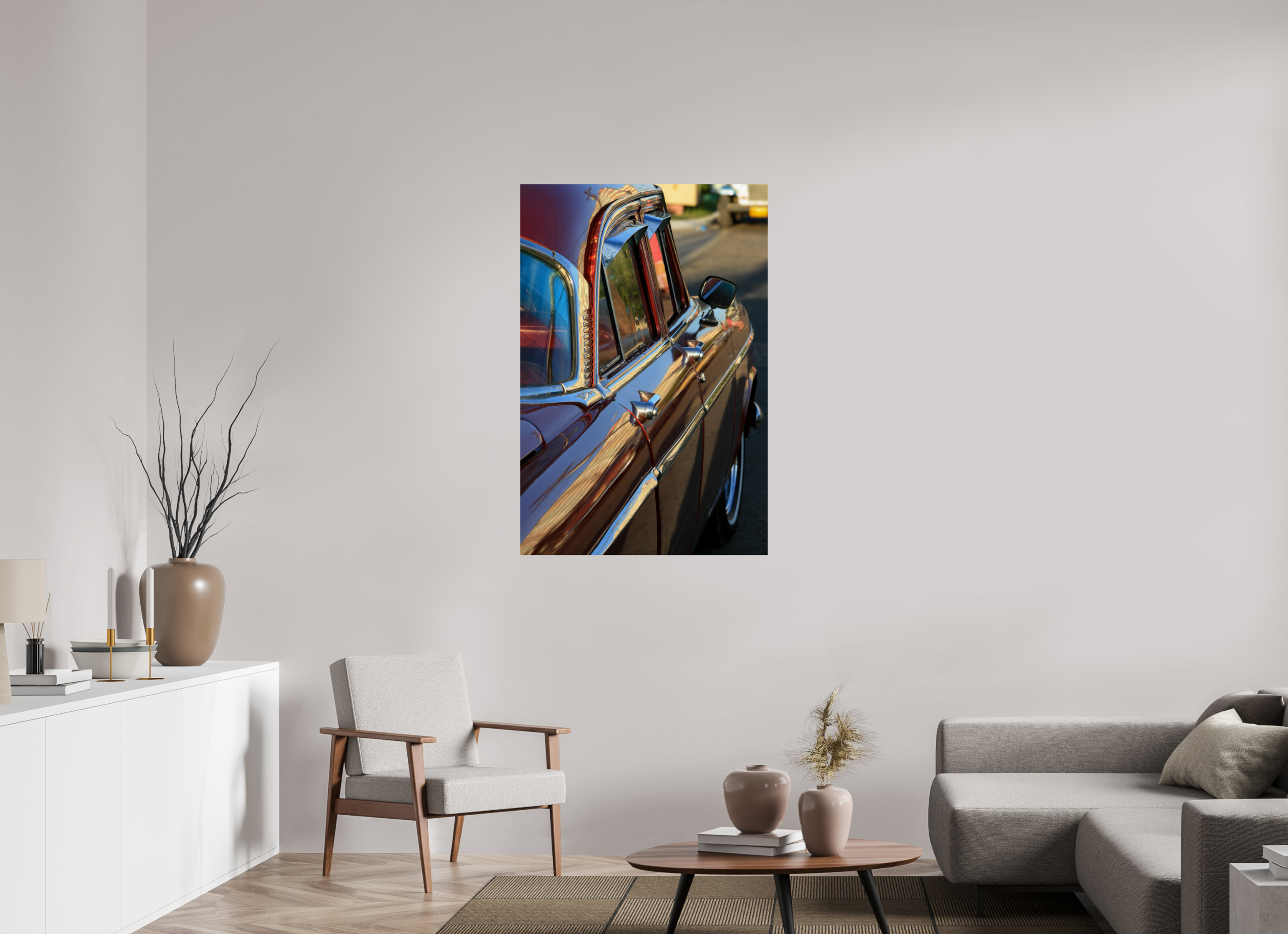 80 x 120 cm, ChromaLuxe HD Metal Print '56 Chevy Bel Air