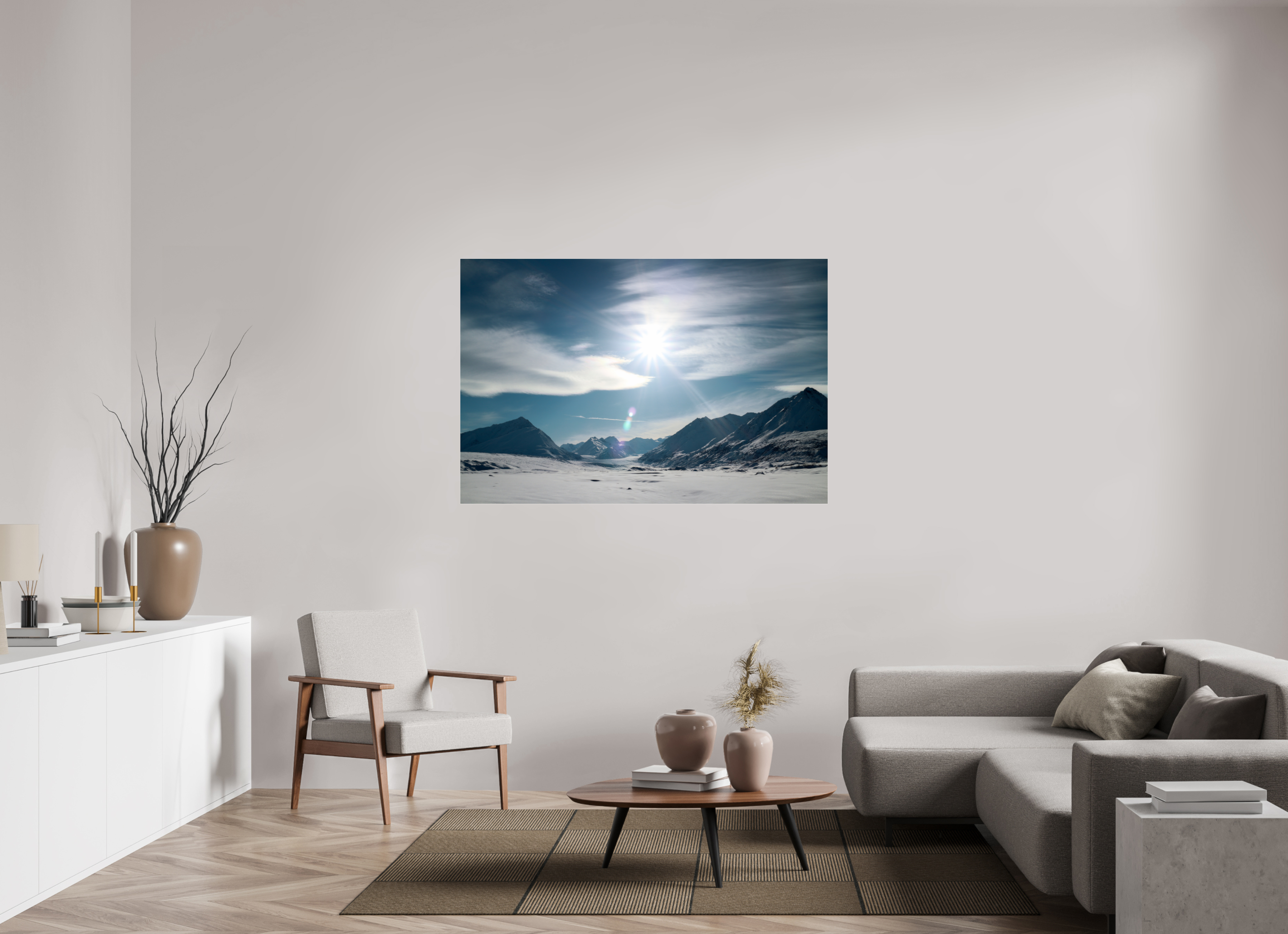 150 x 100 cm, Photo Print Under Acrylic Glass Alaskan Mountain Pass
