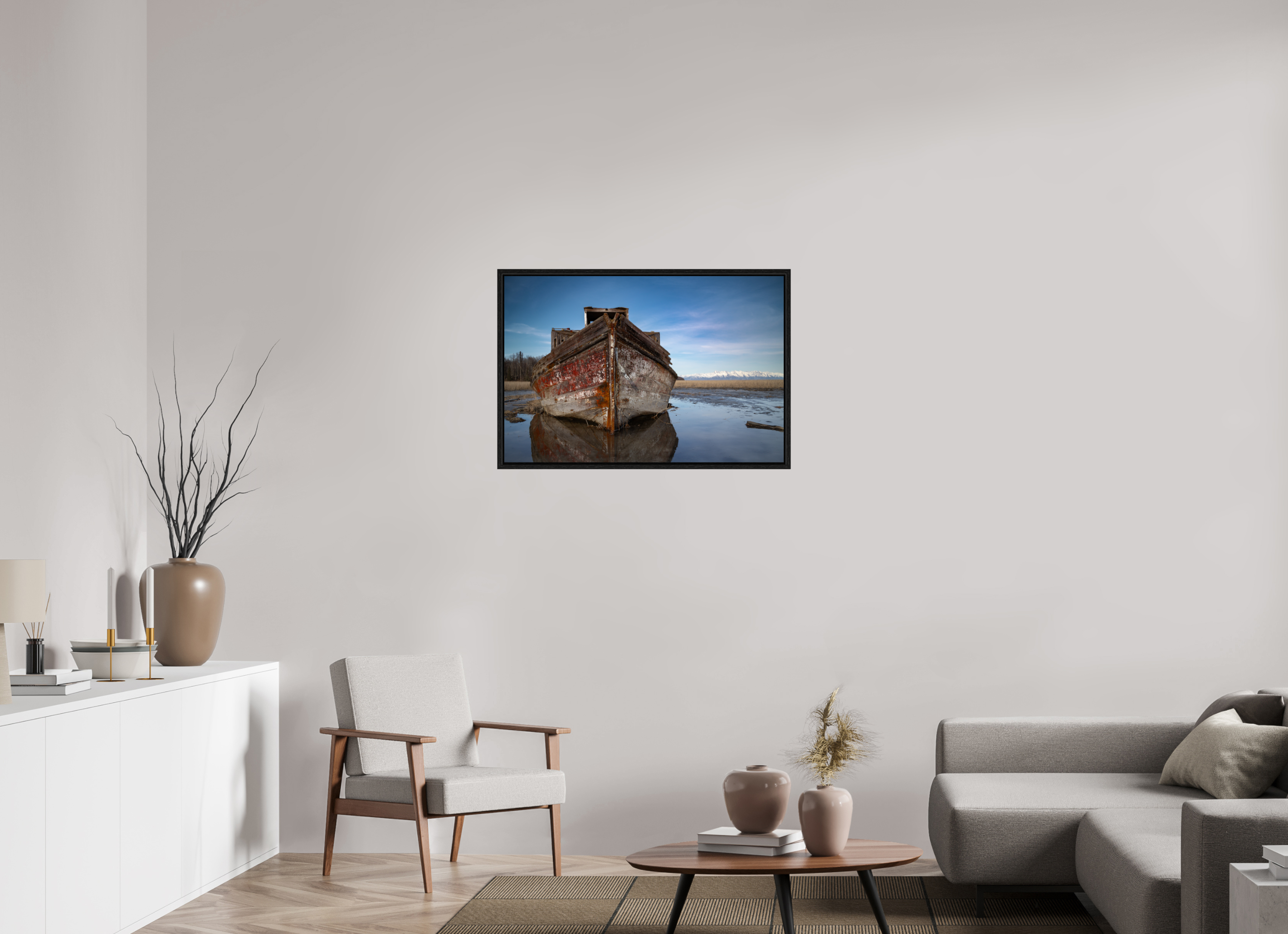90 x 60 cm, Floater Frame Stranded II