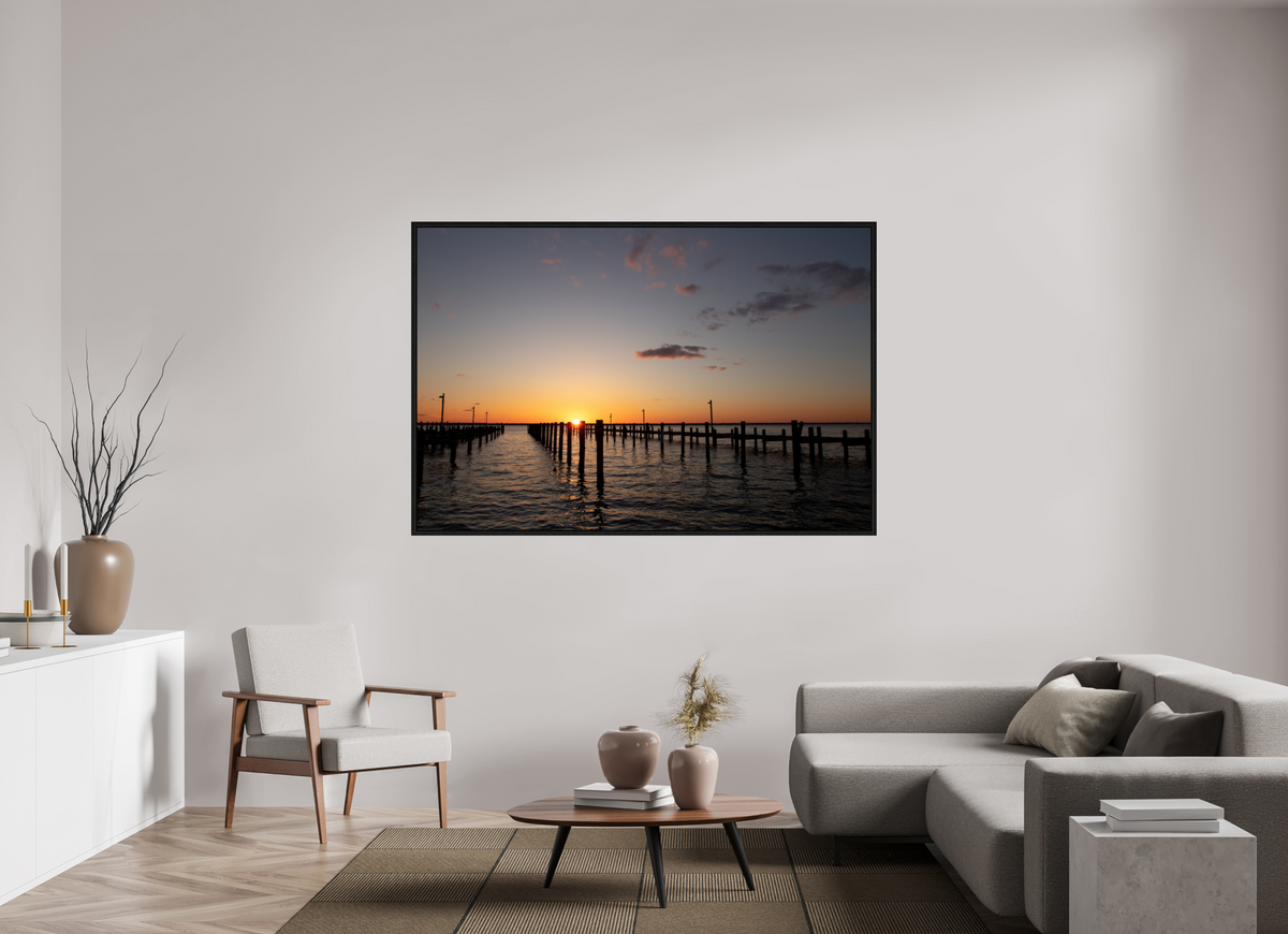 180 x 120 cm, Print under Acrylic with Floater Frame Sunset
