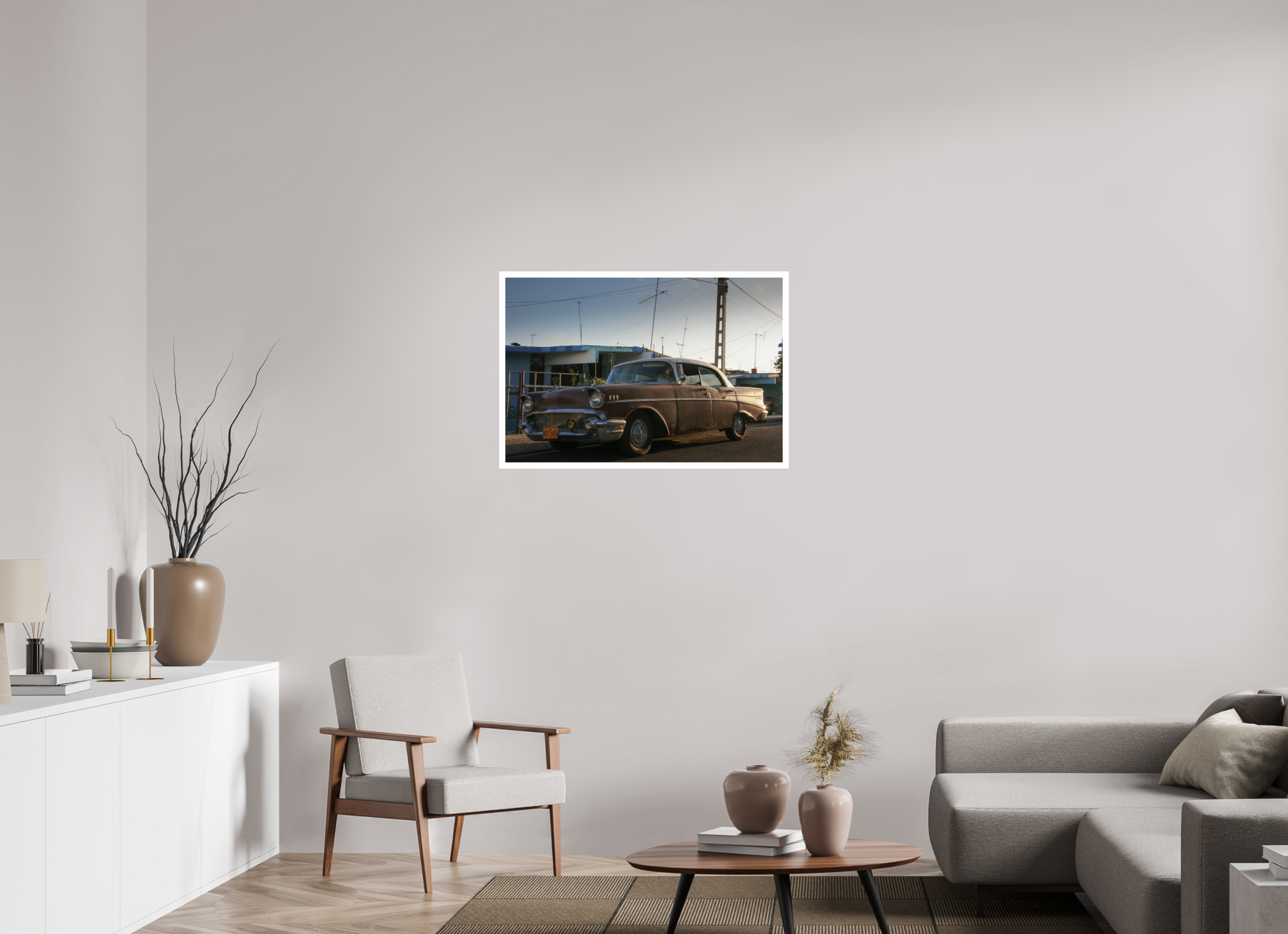 90 x 60 cm, Photo Print On Crystal DP II '57 Chevrolet Bel Air