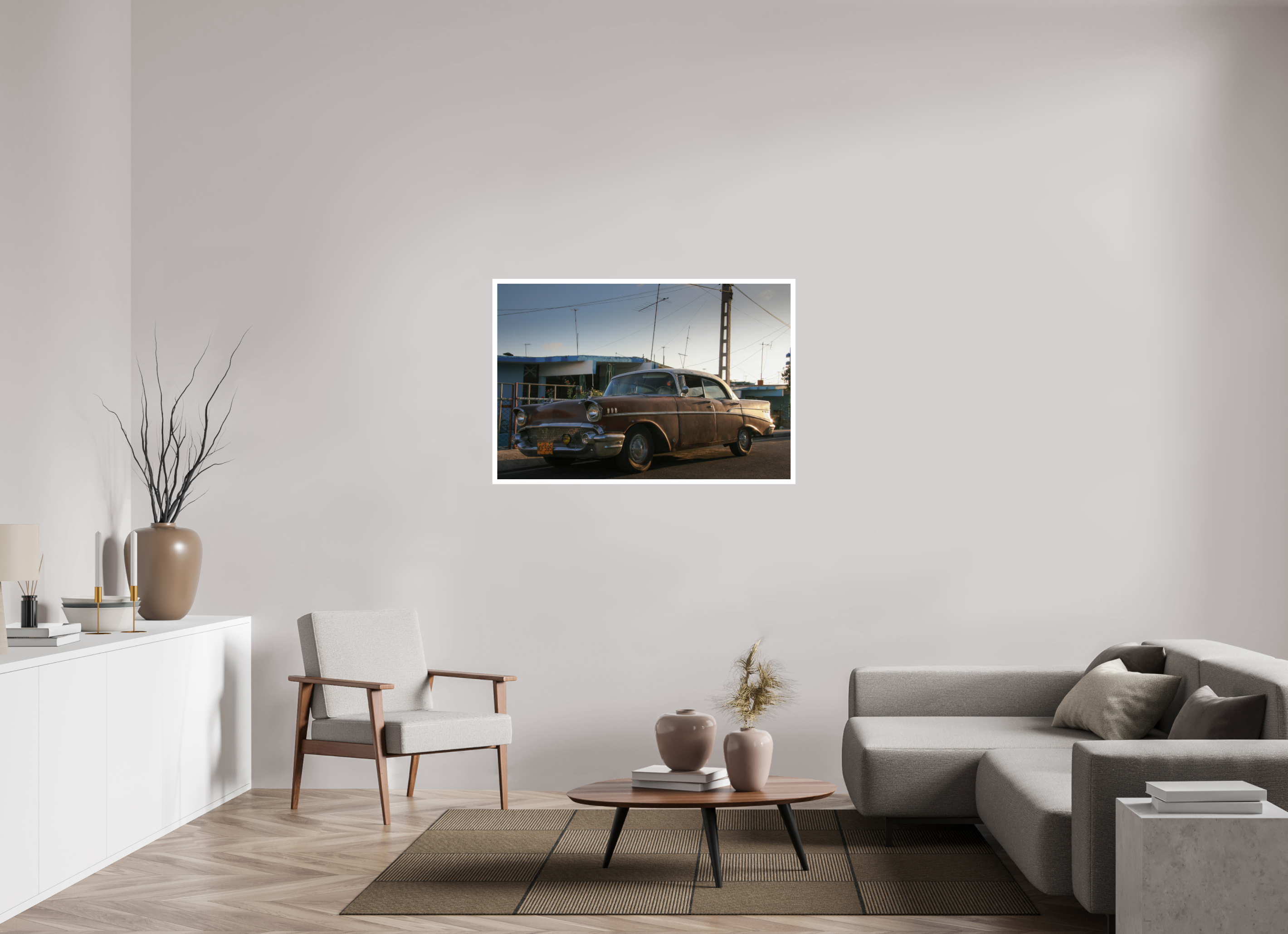 120 x 80 cm, Photo Print On Crystal DP II '57 Chevrolet Bel Air