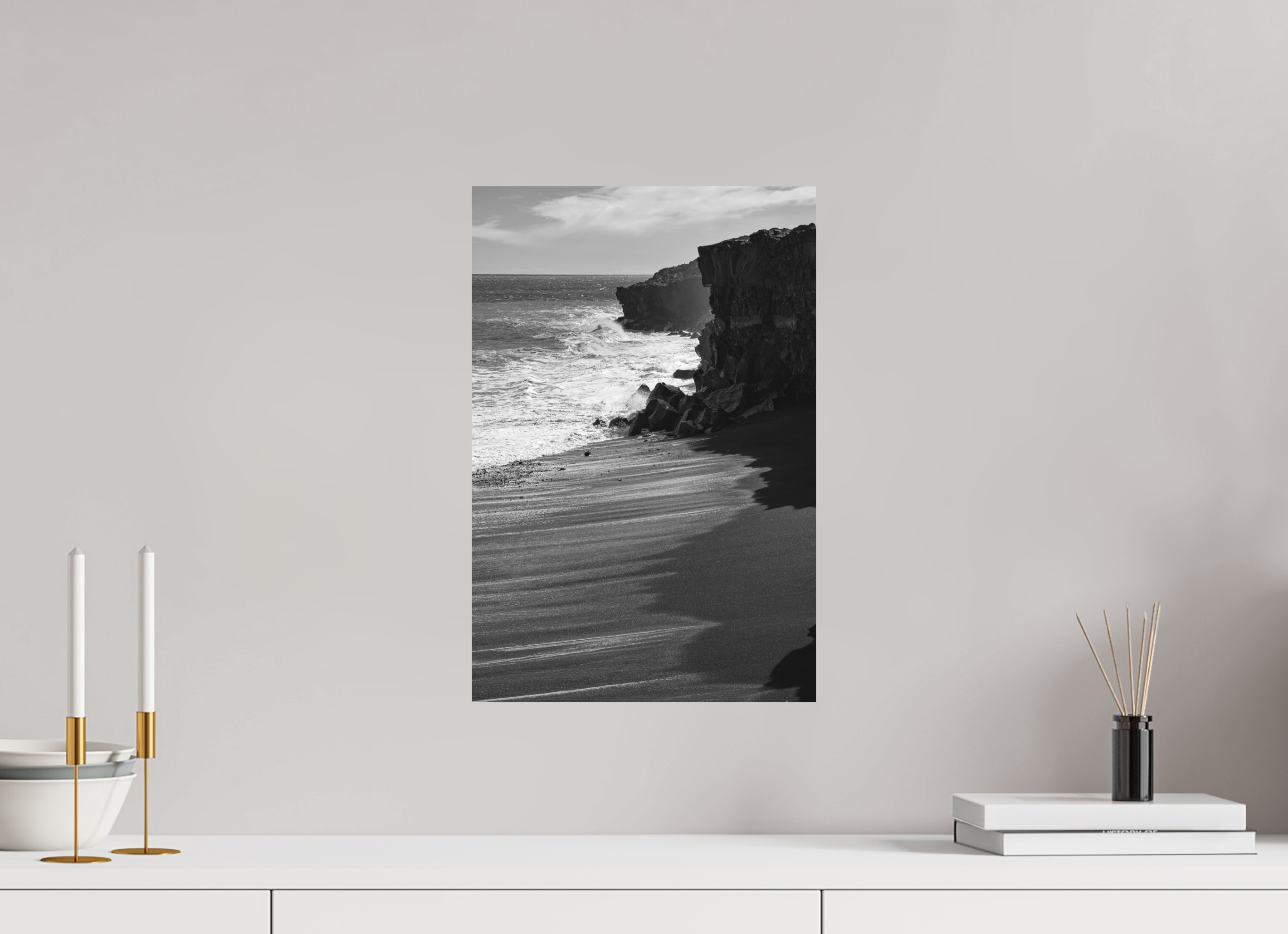 30 x 45 cm, Print on Aluminum Dibond Hawaii B/W