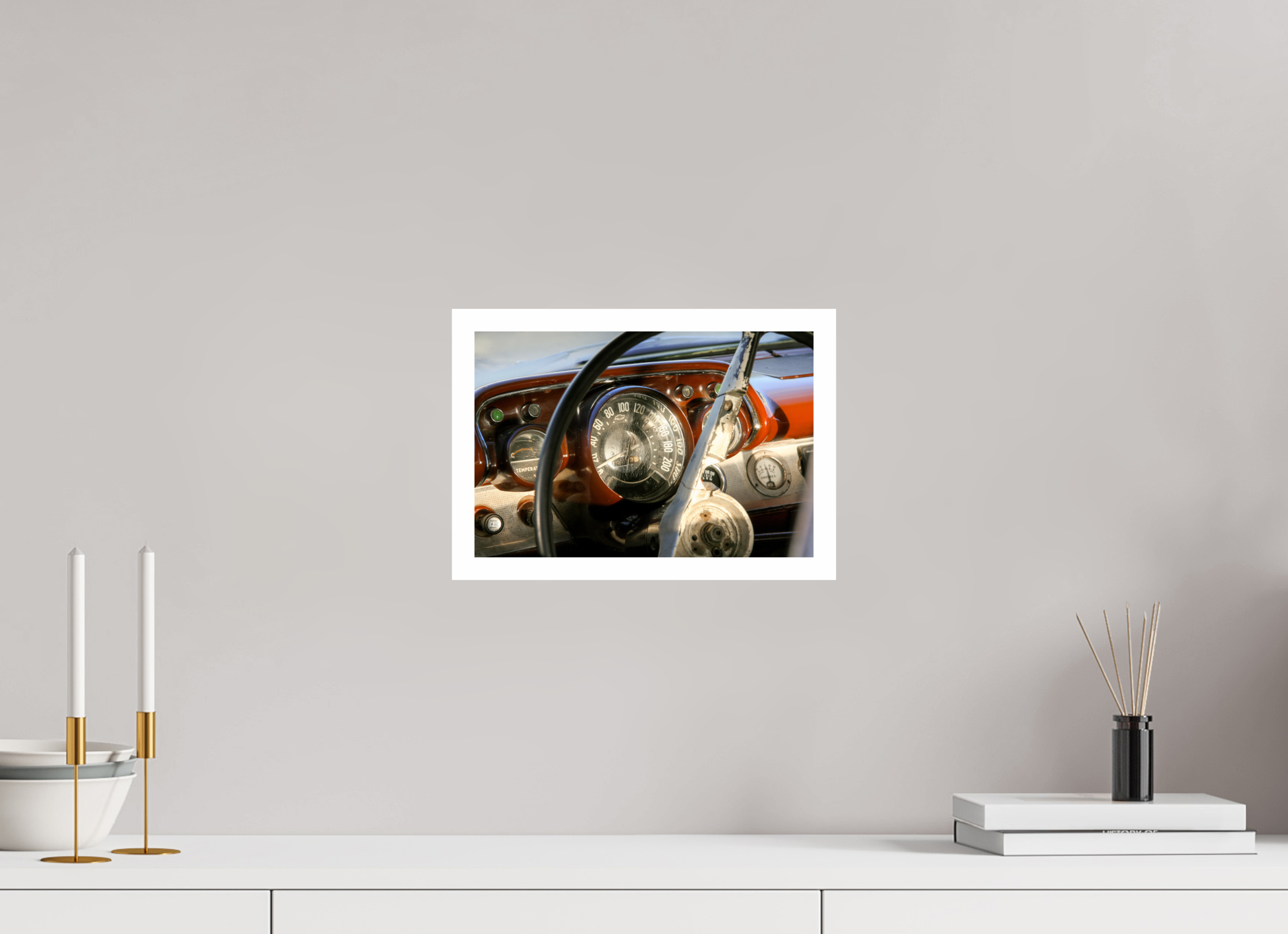 30 x 20 cm, Photo Print On Crystal DP II '57 Chevy Bel Air Dash