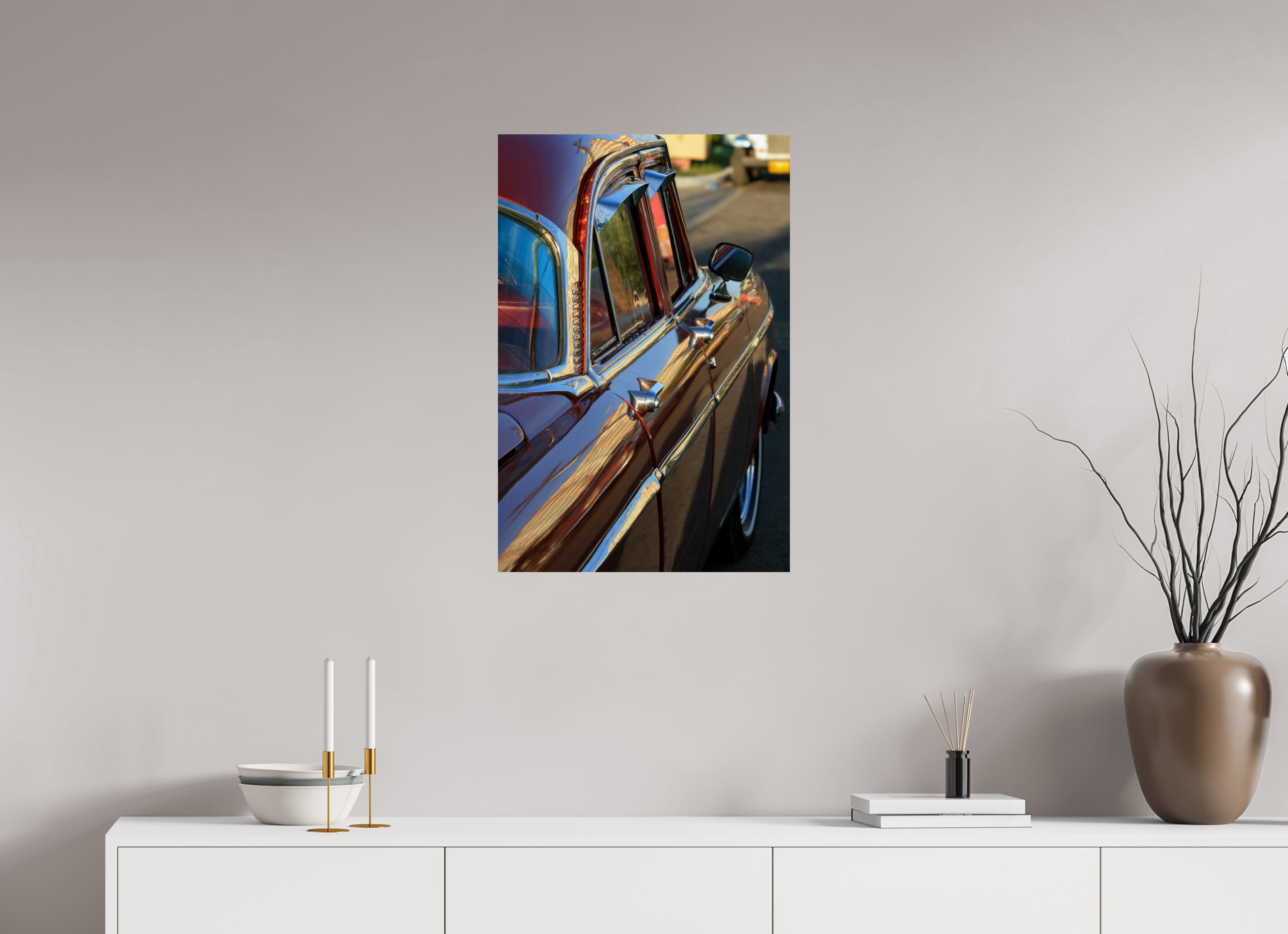 50 x 75 cm, ChromaLuxe HD Metal Print '56 Chevy Bel Air