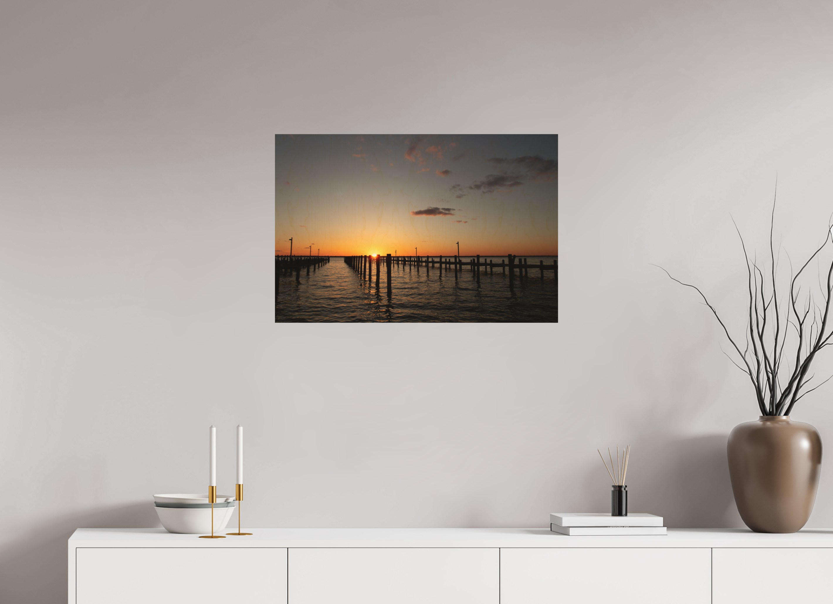 75 x 50 cm, Direct to Wood Print Sunset