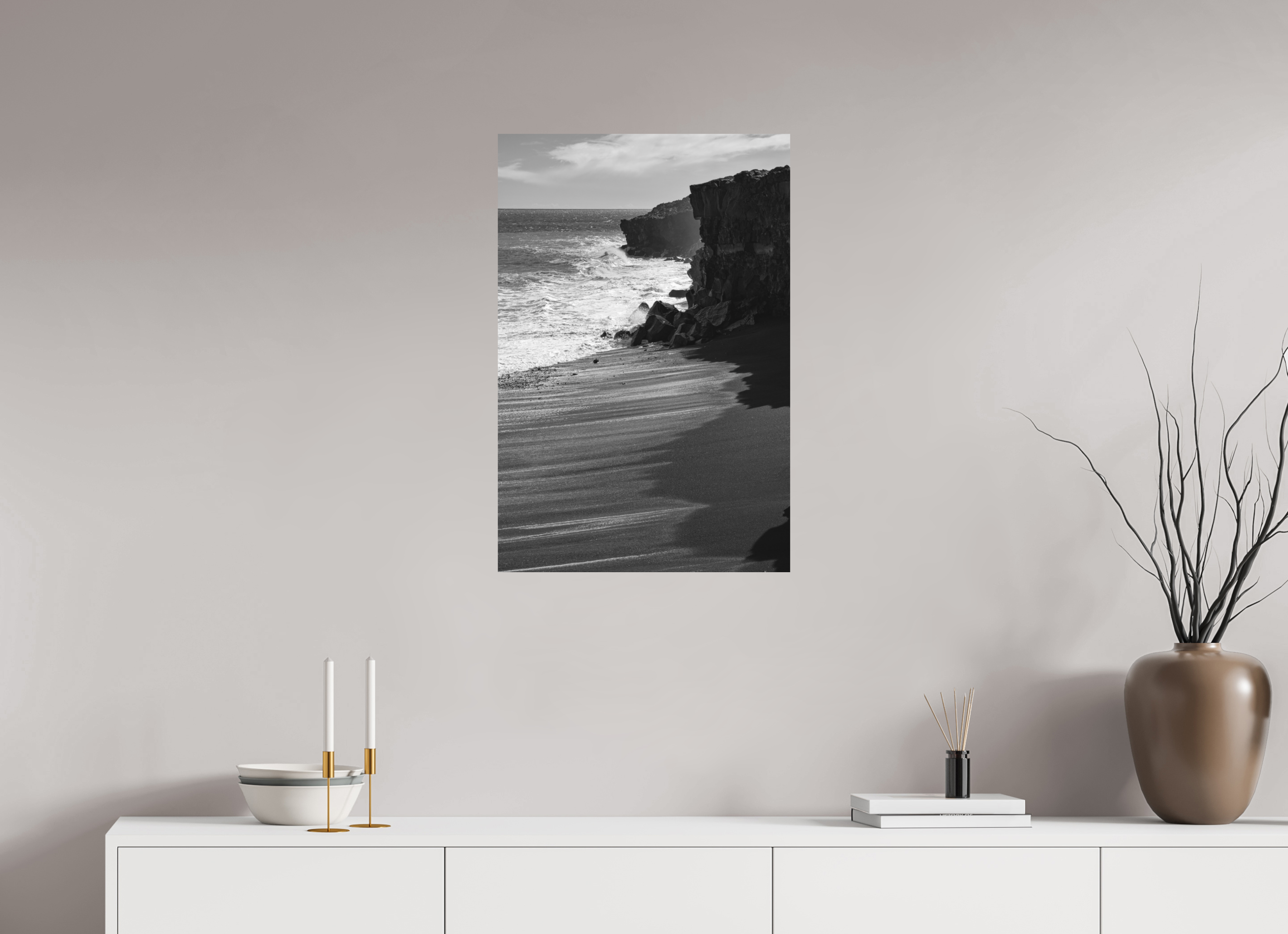 50 x 75 cm, Print on Aluminum Dibond Hawaii B/W
