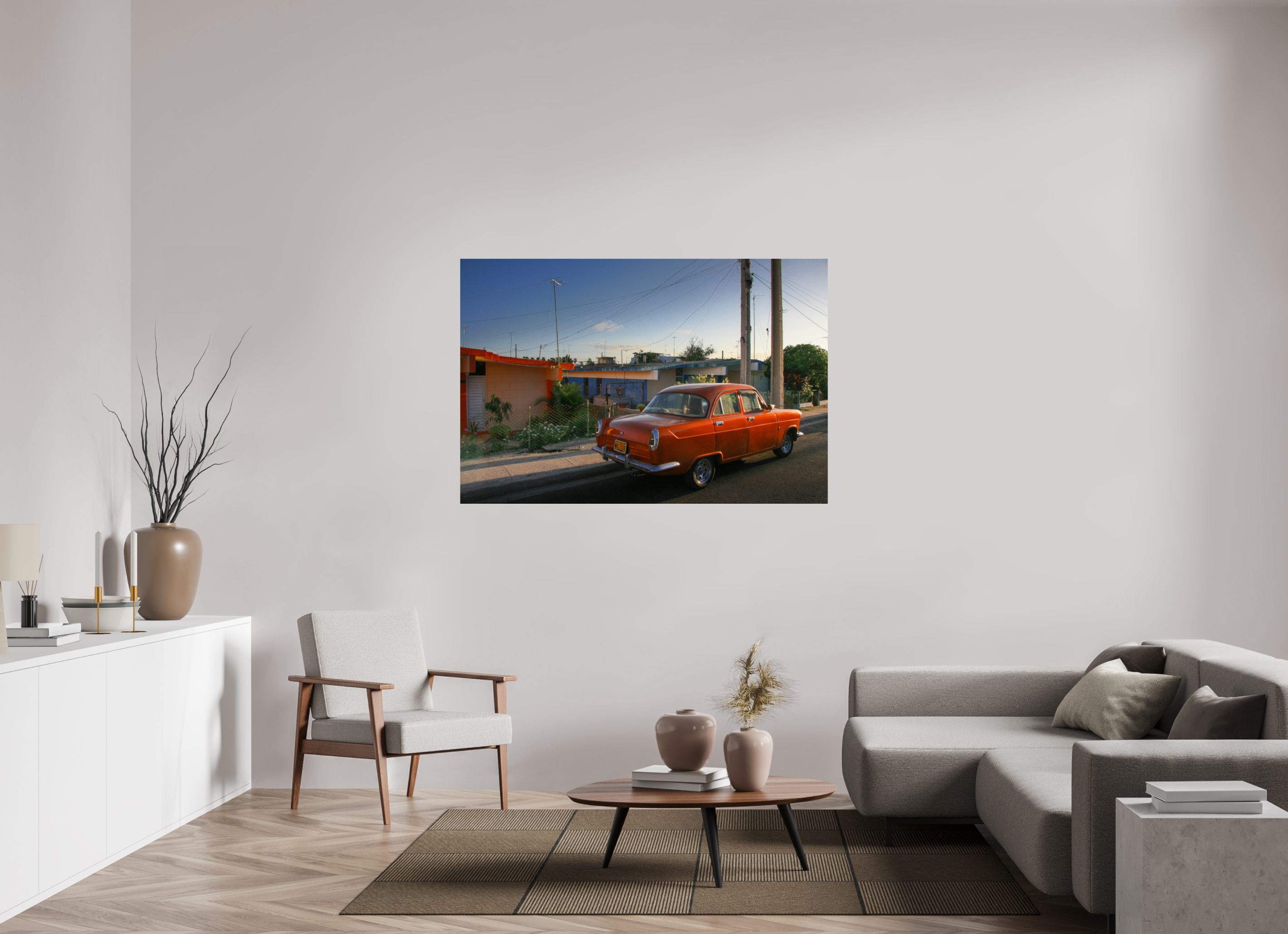 150 x 100 cm, ChromaLuxe HD Metal Print '56 Ford Consul